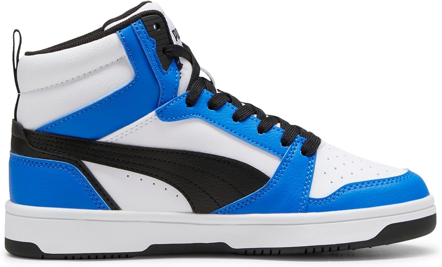 Detalle de PUMA Rebound V6 MID JR Unisex Kinder Sneaker – robust, vielseitig und bequem
