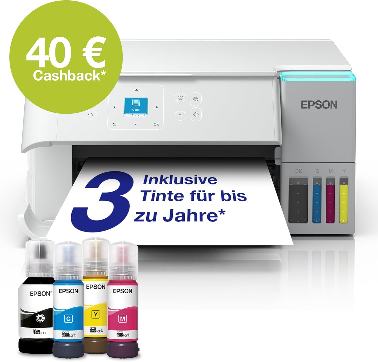 Thumbnail 1 de EcoTank ET-2956: weißer A4-Multifunktionsdrucker mit Wi‑Fi, AirPrint und Duplexdruck