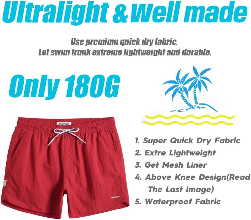 Thumbnail 3 de maamgic Men's Swim Trunks 5" with Mesh Lining – Quick-Dry, Lightweight Beach Shorts
