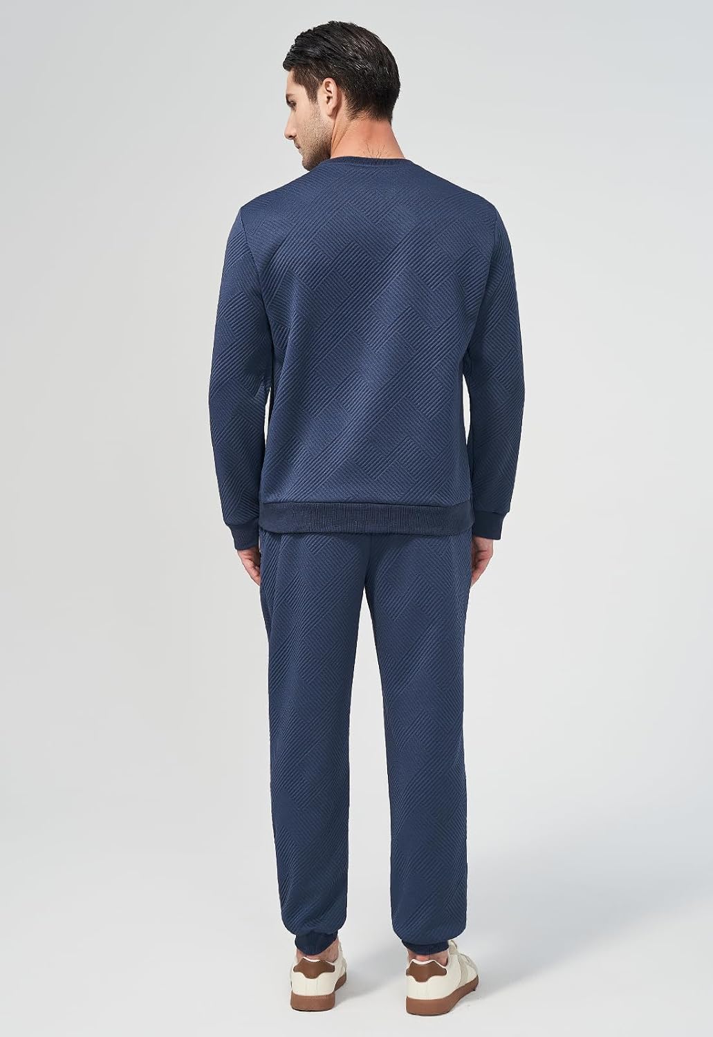 Detalle de KUYIGO Herren Trainingsanzug-Set (2-teilig) mit atmungsaktivem Sweatshirt & Jogginghose, Polyester/Elasthan – S bis 2XL