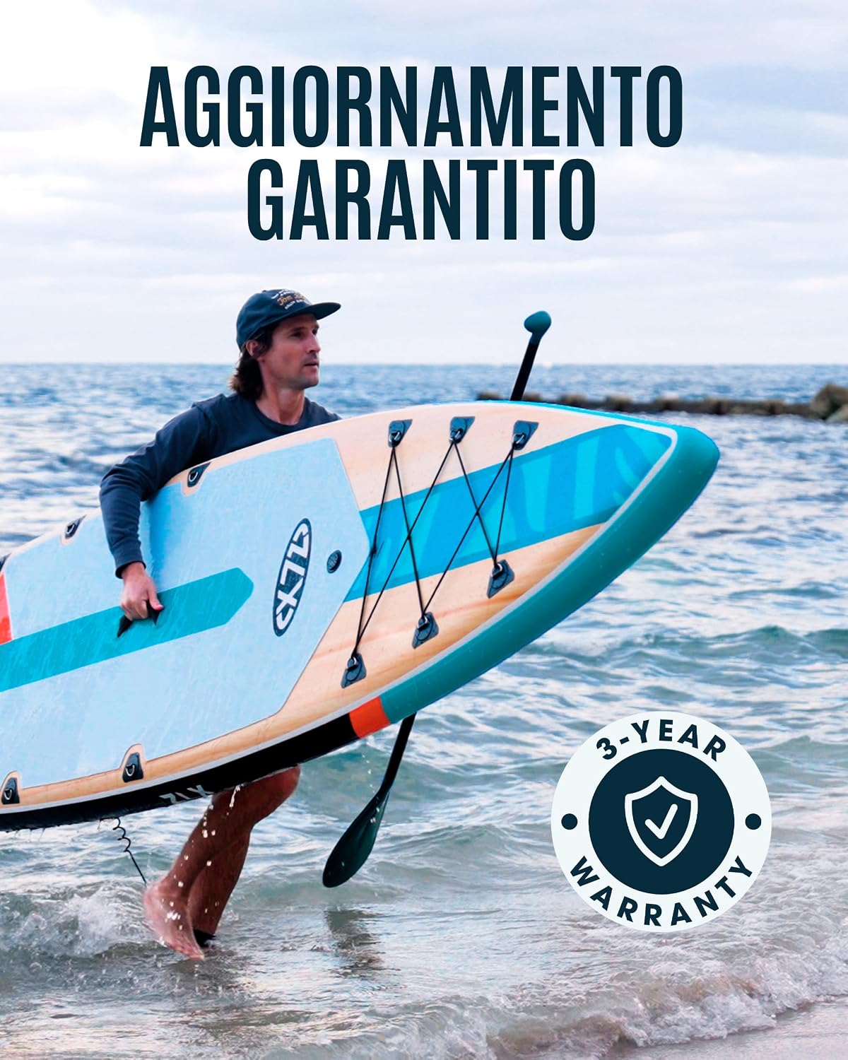 Detalle de ZLX Sup Gonfiabile 350x83 cm: tavola SUP Touring con accessori completi