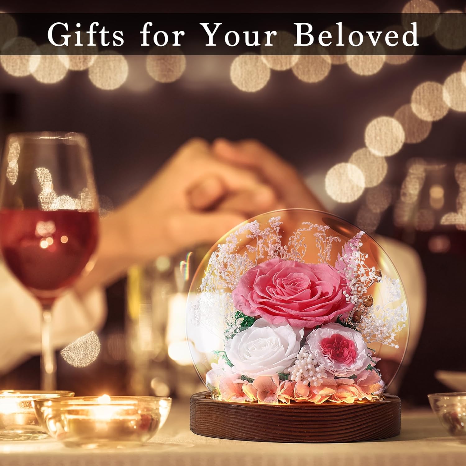 Thumbnail 3 de Eaprala Preserved Rose Glass Dome Gift