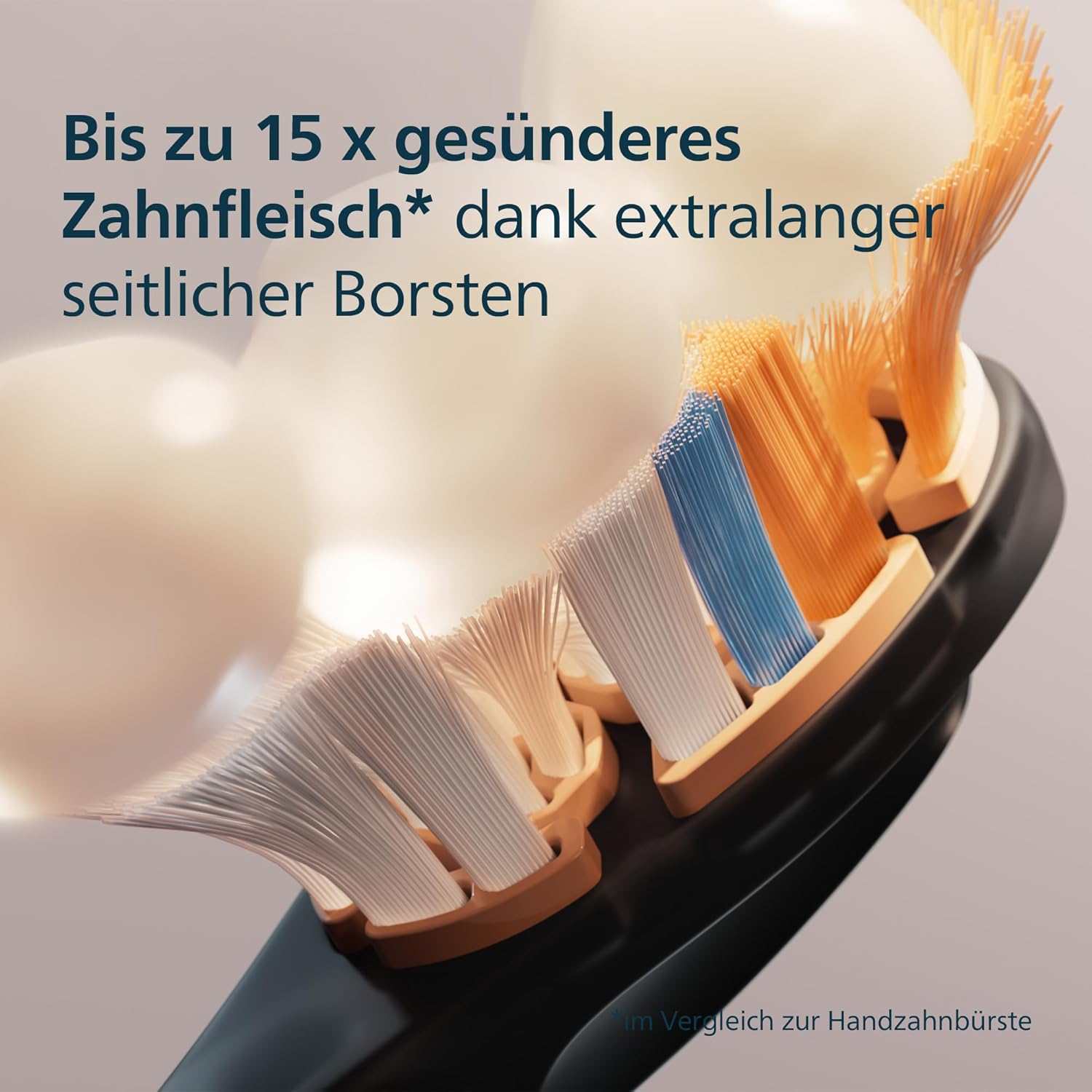 Detalle de Philips Sonicare A3 Premium All-in-One Ersatzbürstenköpfe – 4er-Pack HX9094/88, Schwarz