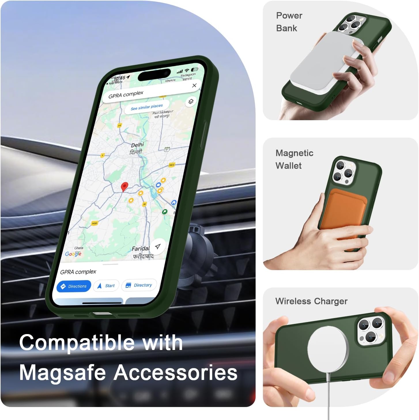 Detalle de YENAPOON iPhone 14 Pro Case, Sage Green
