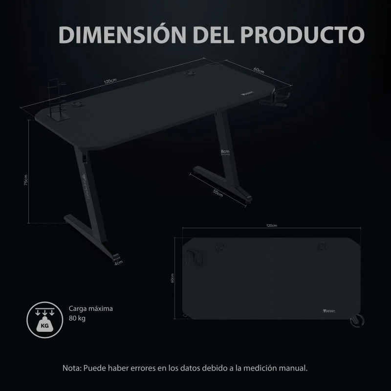 Detalle 2 de sense7 Nomad Basic Mesa gaming 120x60