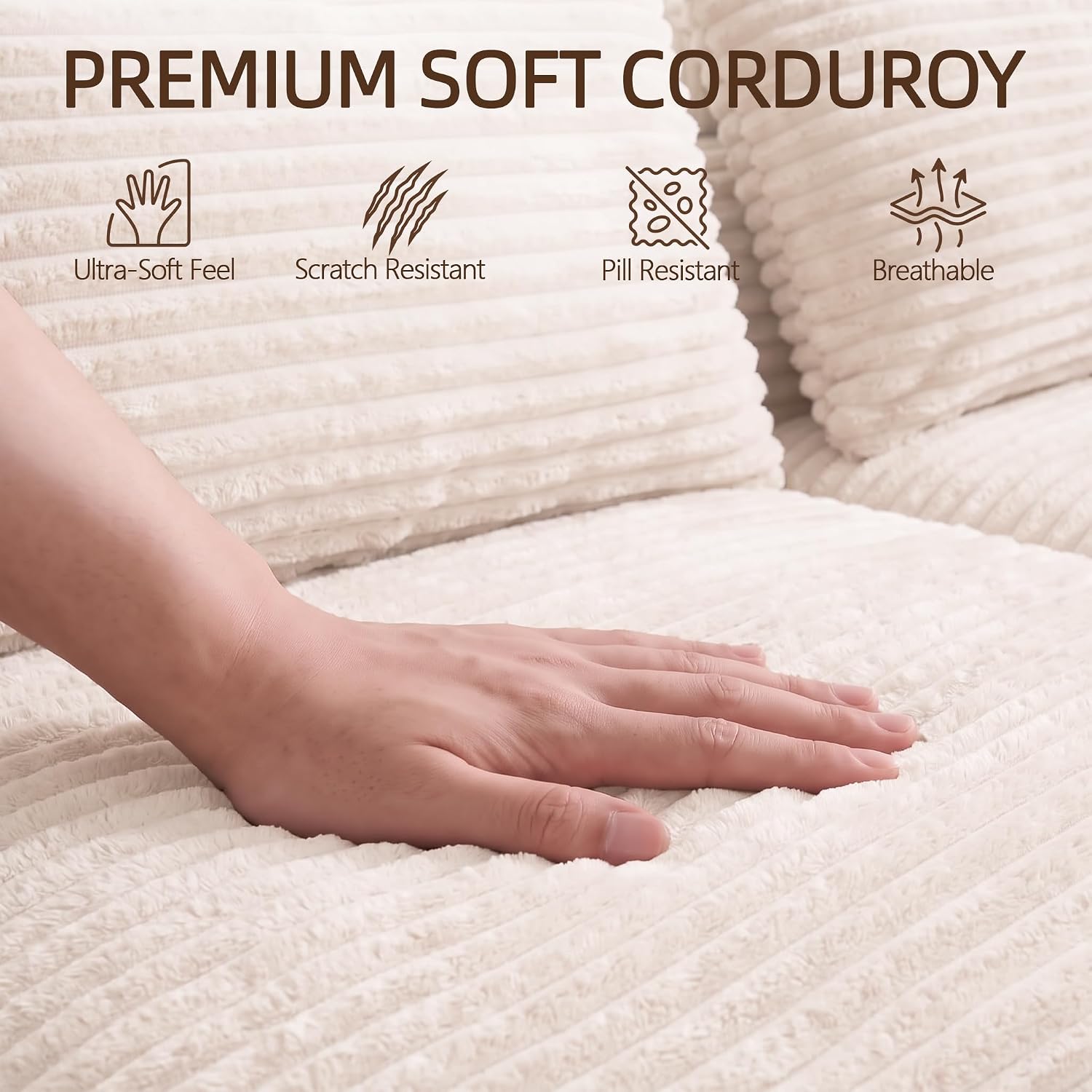Detalle de NABUMI Sectional Sofa, Corduroy
