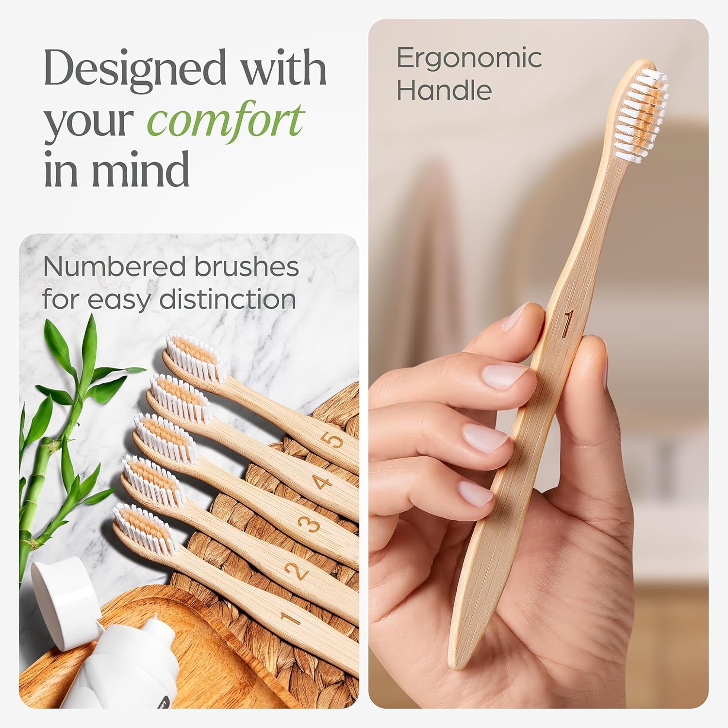 Thumbnail 4 de VIVAGO Bamboo Toothbrushes 10 Pack