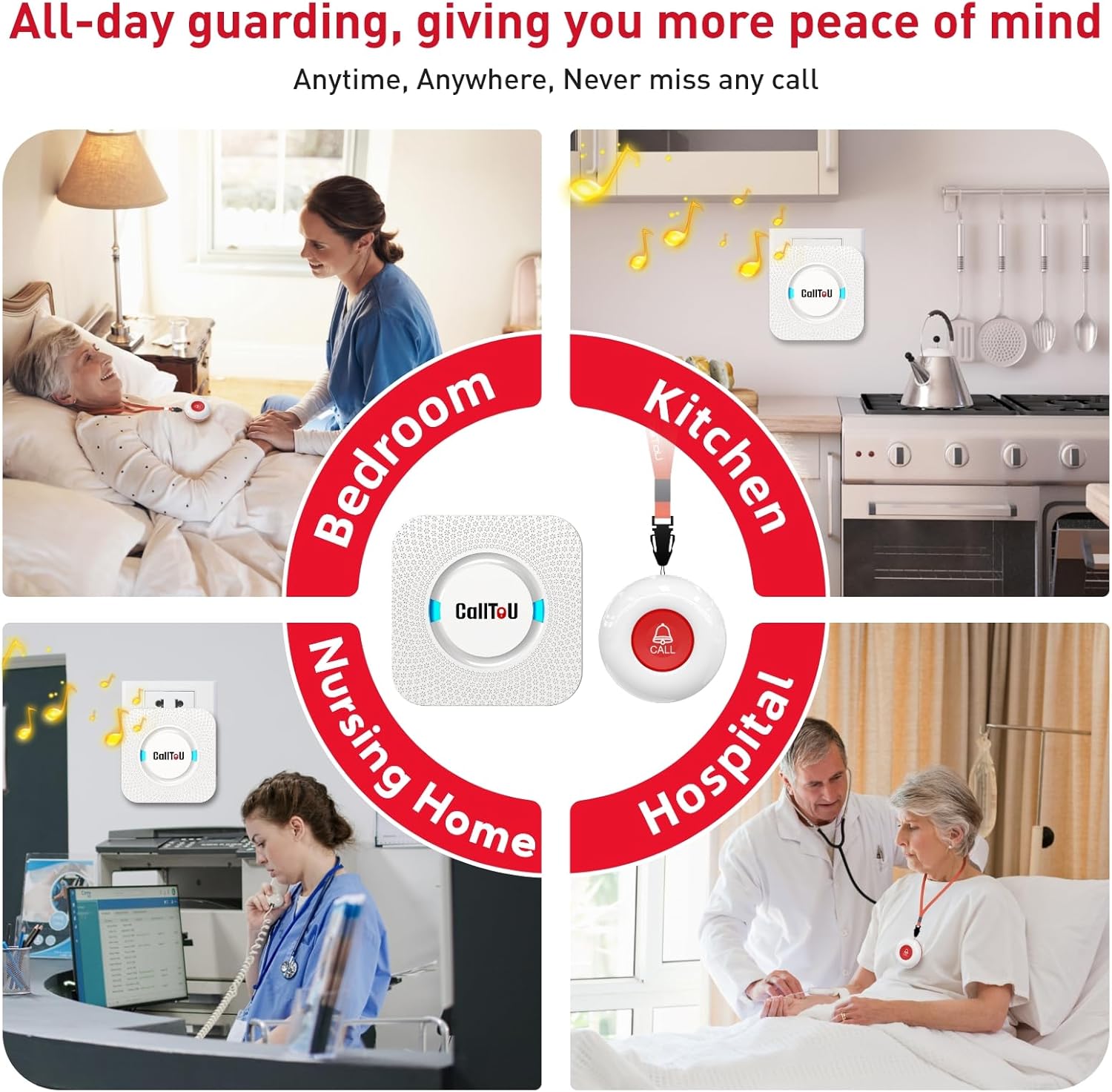 Detalle de CallToU Wireless Caregiver Pager 500+ Ft