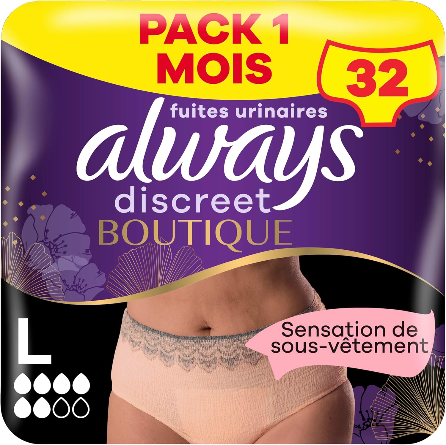 Detalle de Always Discreet Boutique Culottes Pour Fuites Urinaires – Lot de 8, Beige Plus L