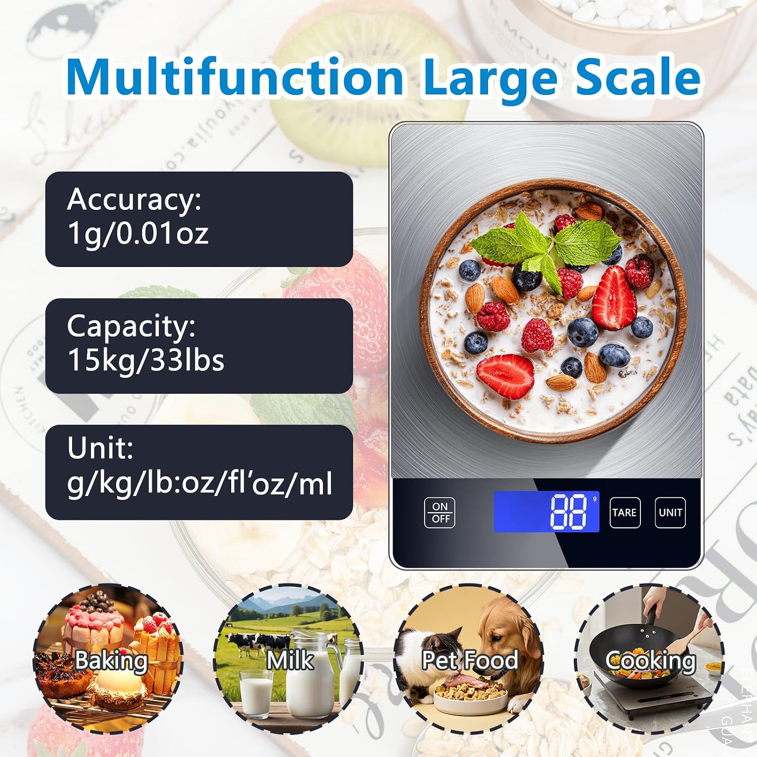 Thumbnail 6 de Digital Kitchen Scale, 33 lb Capacity