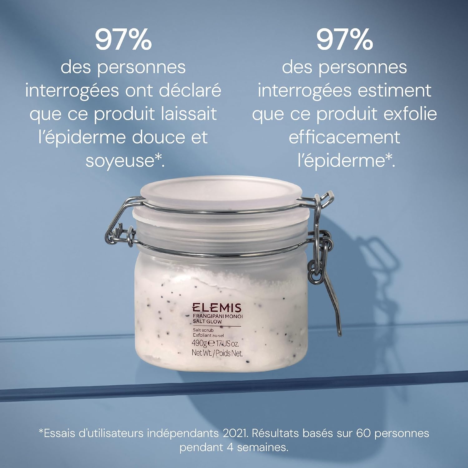 Detalle de Elemis Gommage au sel Monoi Frangipanier — exfoliant parfumé pour nettoyer, lisser et adoucir la peau
