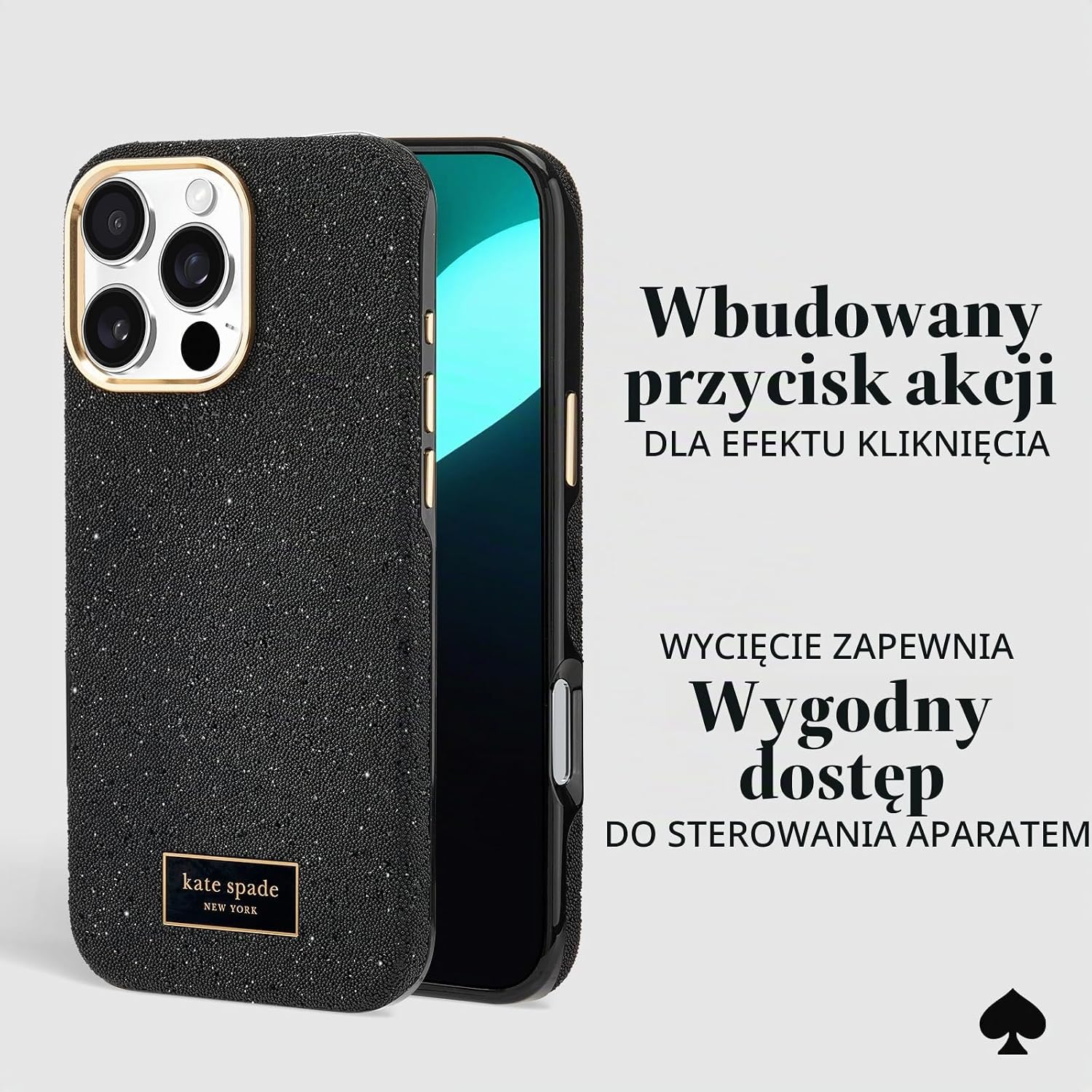 Detalle 2 de Kate Spade New York Crystal Pave Nightfall – etui MagSafe do iPhone’a 16 Pro Max