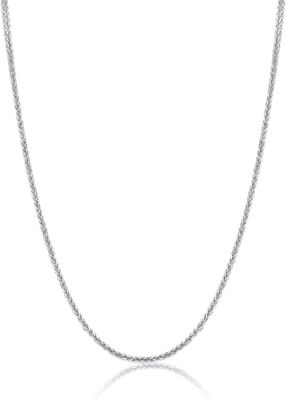 Detalle 2 de PRINS JEWELS 14 Carats 585 Brillant Spiga chaîne en Or Blanc – Largeur 1,50 mm, longueurs disponibles