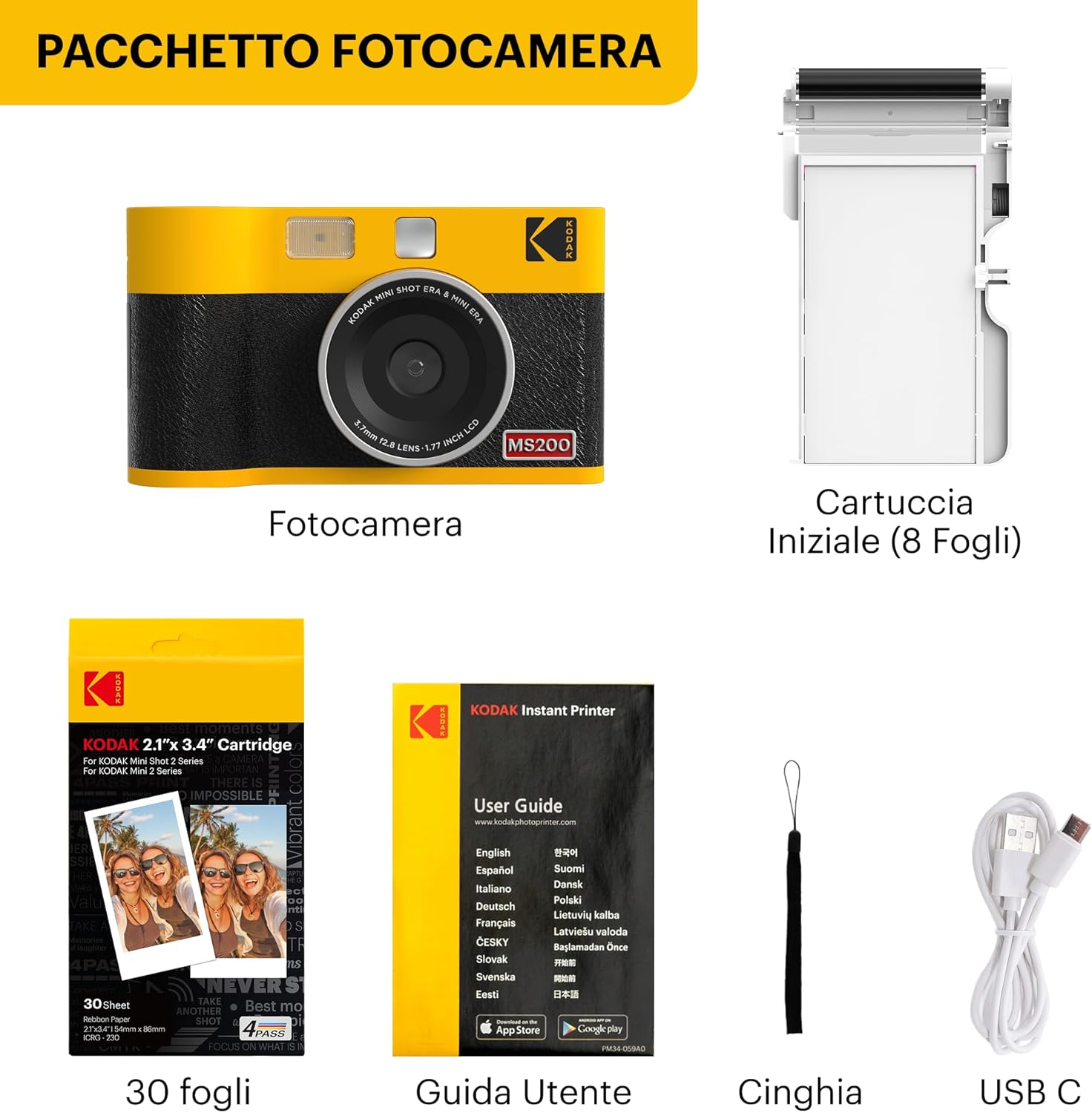 Thumbnail 6 de KODAK Mini Shot 2 Era 4PASS: Fotocamera istantanea 2-in-1 e stampante con 8+30 fogli