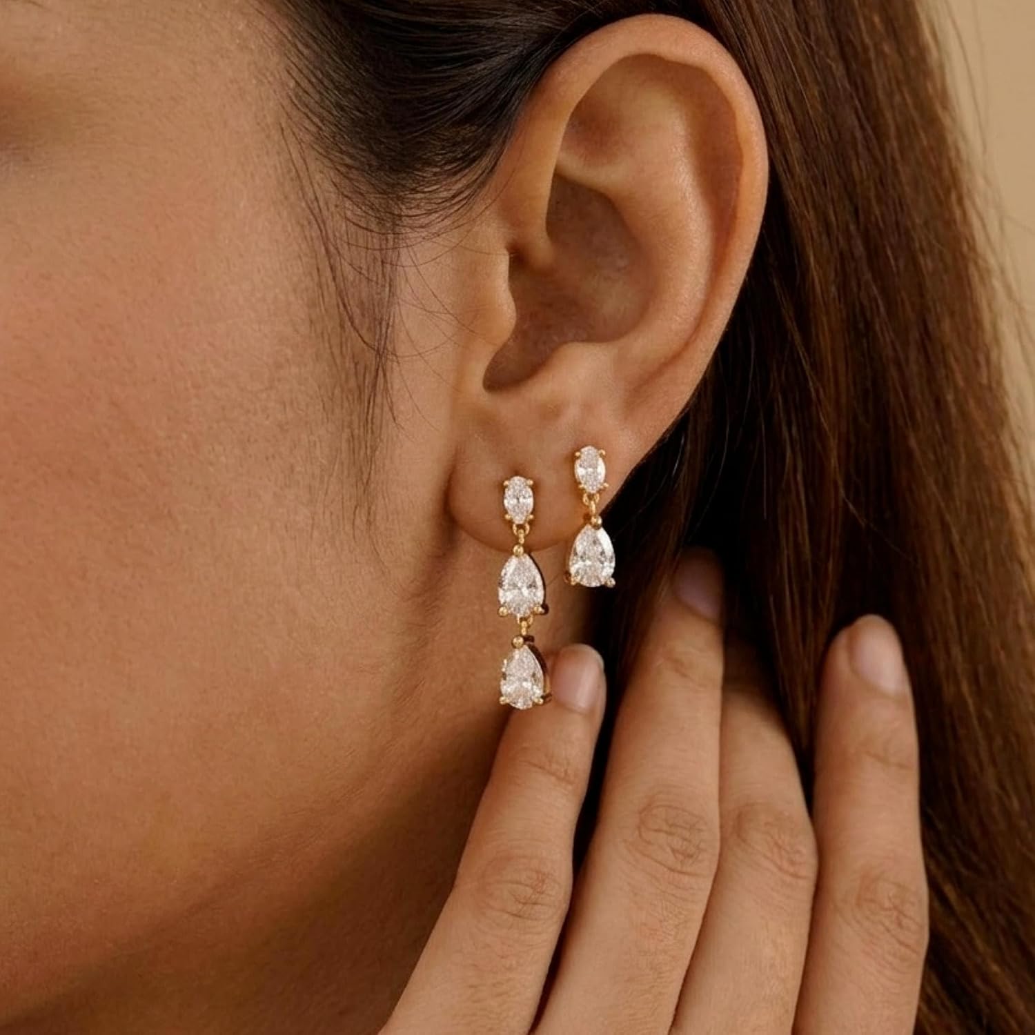 Detalle 1 de Moodear Dangle Earrings, 14K Gold-Plated