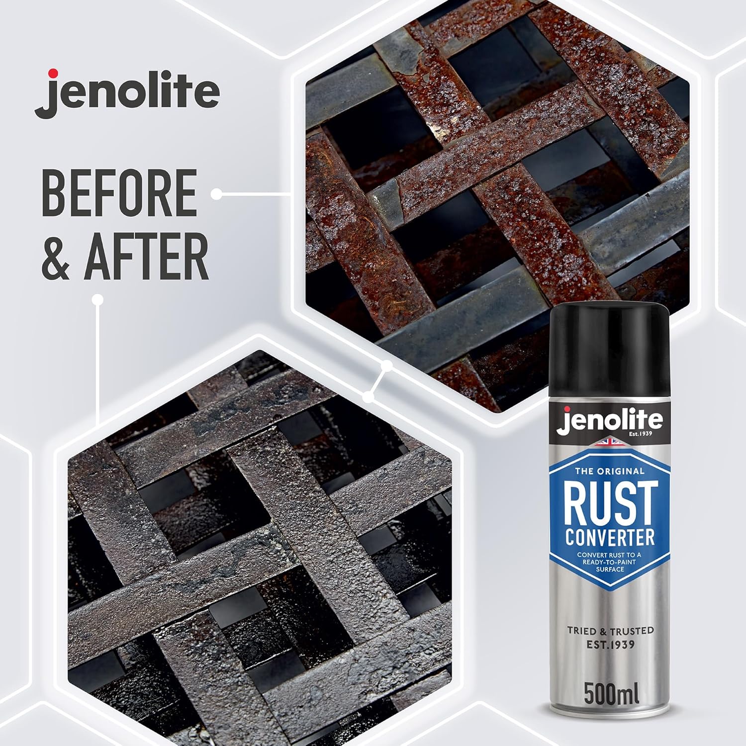 Thumbnail 6 de JENOLITE Convertisseur de rouille en spray à base d’époxy (500 ml) pour carrosserie et métal