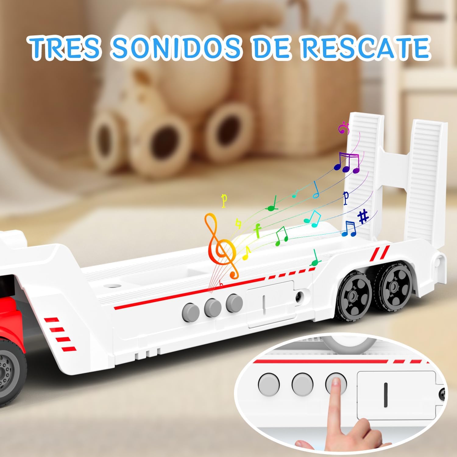 Detalle de GizmoVine Camiones de juguete Rescate 3 piezas