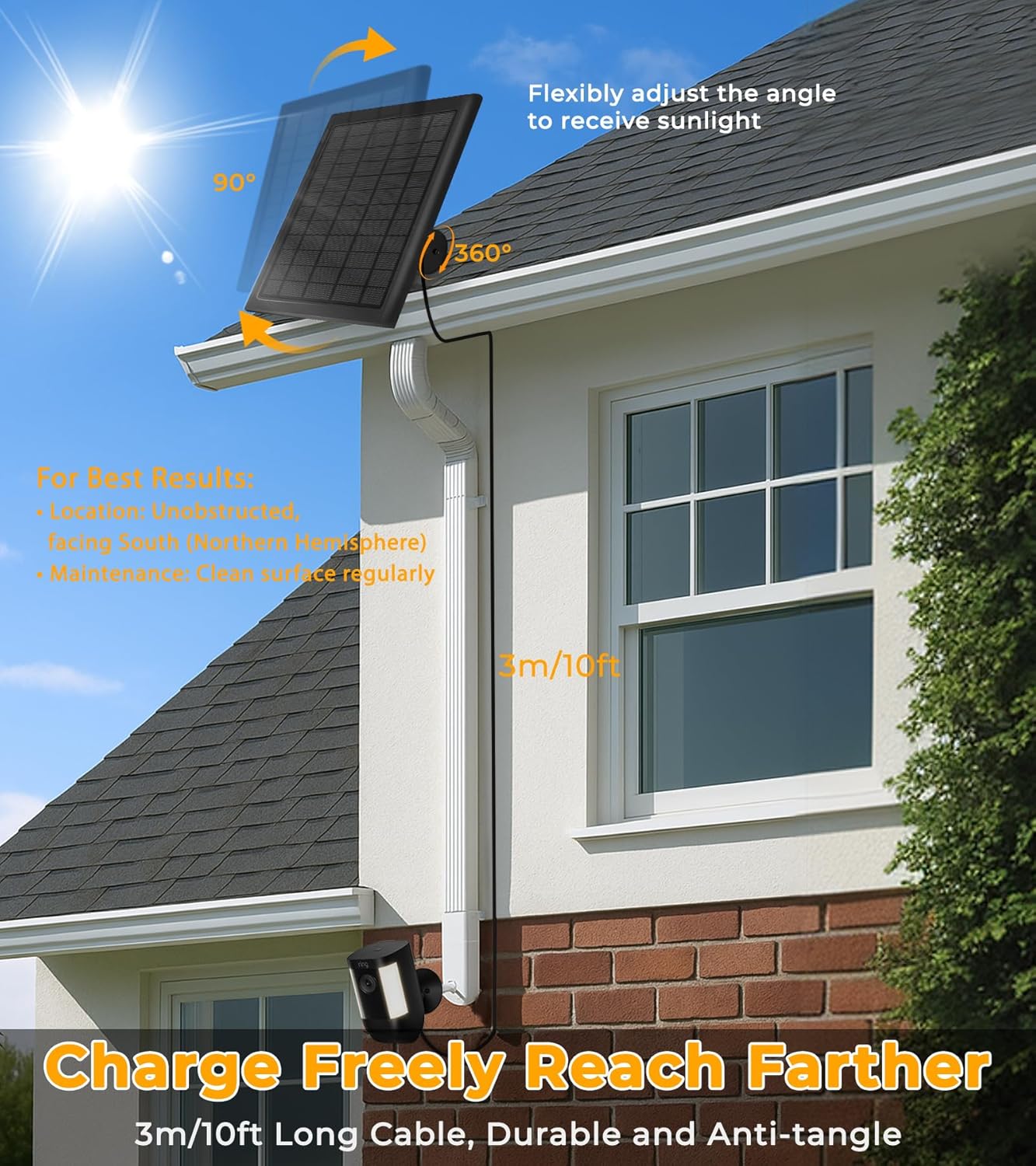 Thumbnail 5 de 8W Ring Camera Solar Panel Kit with 2 Chargers