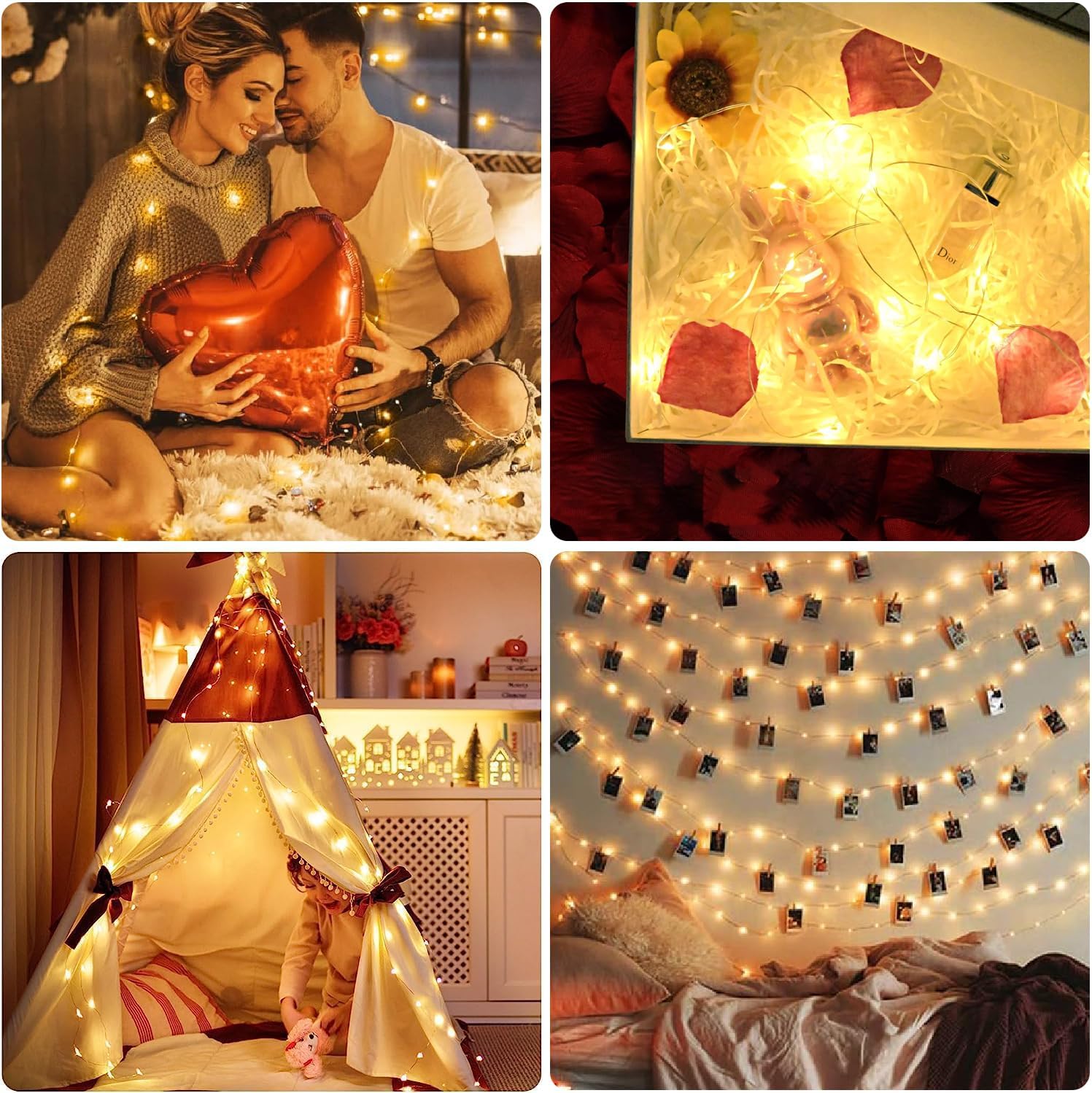 Detalle 2 de Tasodin xyx070801 LED Fairy Lights, 16.4 ft, Warm White, Waterproof