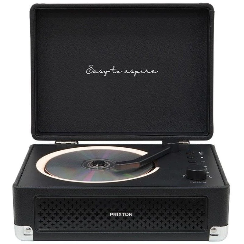 Reproductor CD Prixton Boogie 6W RMS Bluetooth Radio FM AUX MP3 WMA Negro