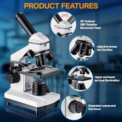 Detalle de MAXLAPTER Compound Microscope 40X–2000X 🔬