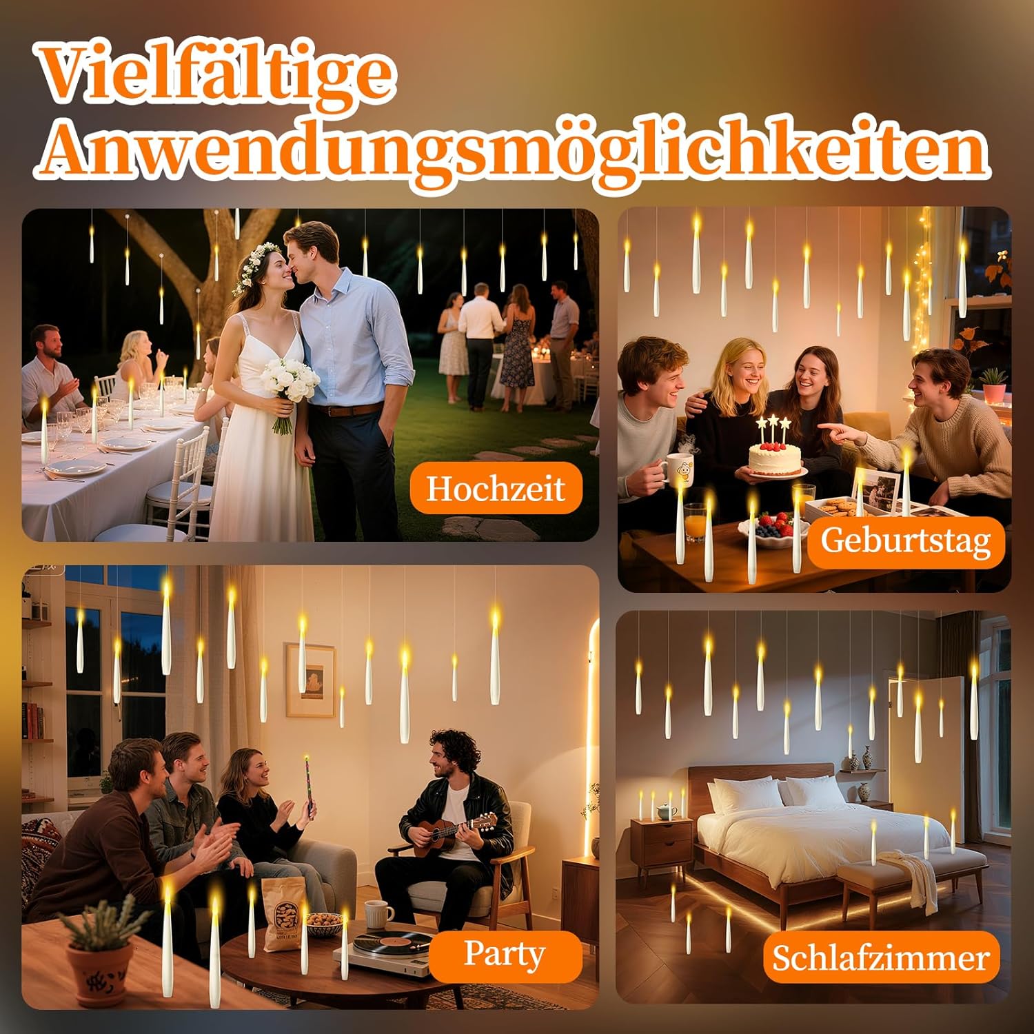 Thumbnail 4 de Besight 10 Stück LED Schwebende Kerzen