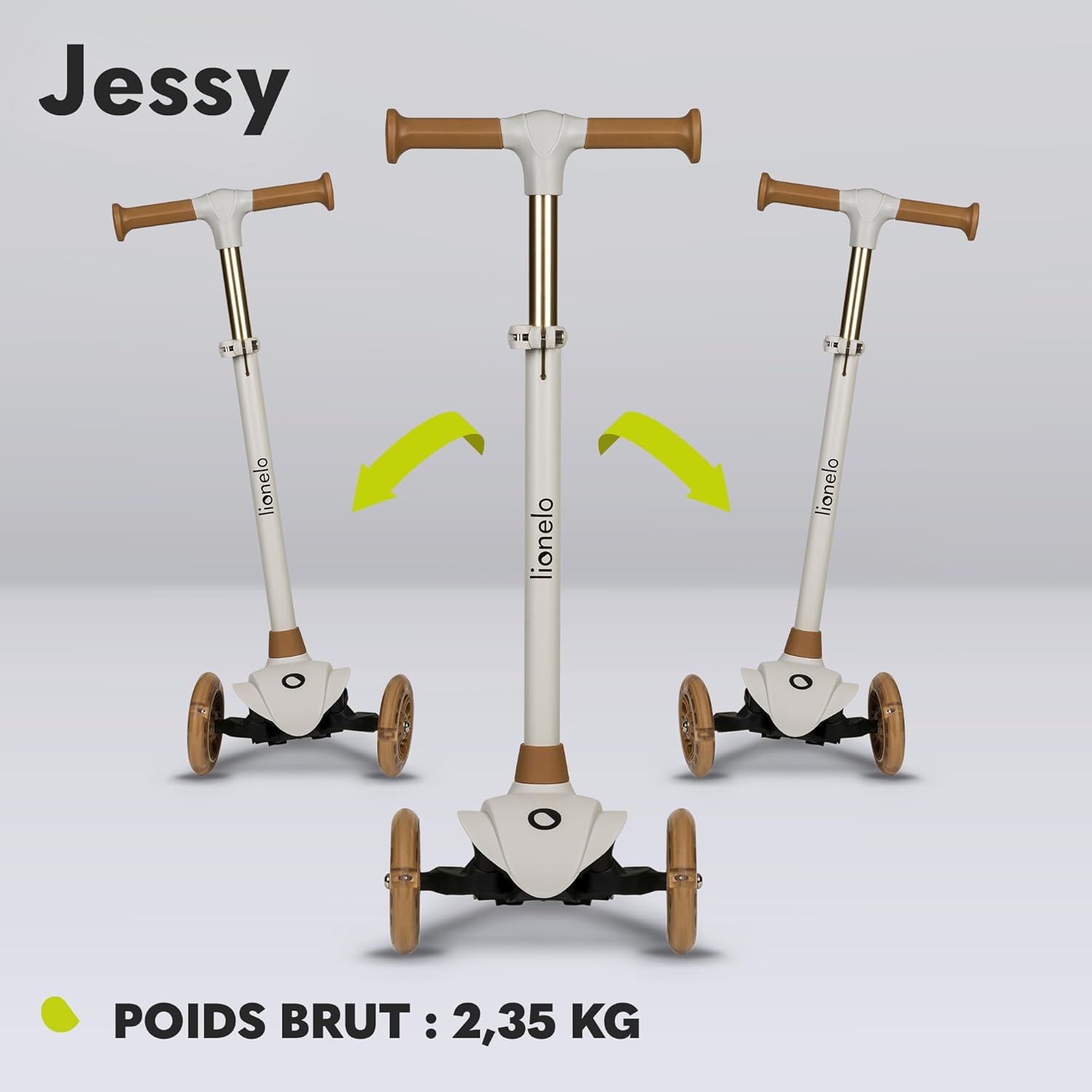 Thumbnail 3 de LIONELO Jessy : Trottinette d'équilibre à 3 roues pour enfants (3 ans à 50 kg) – Brown