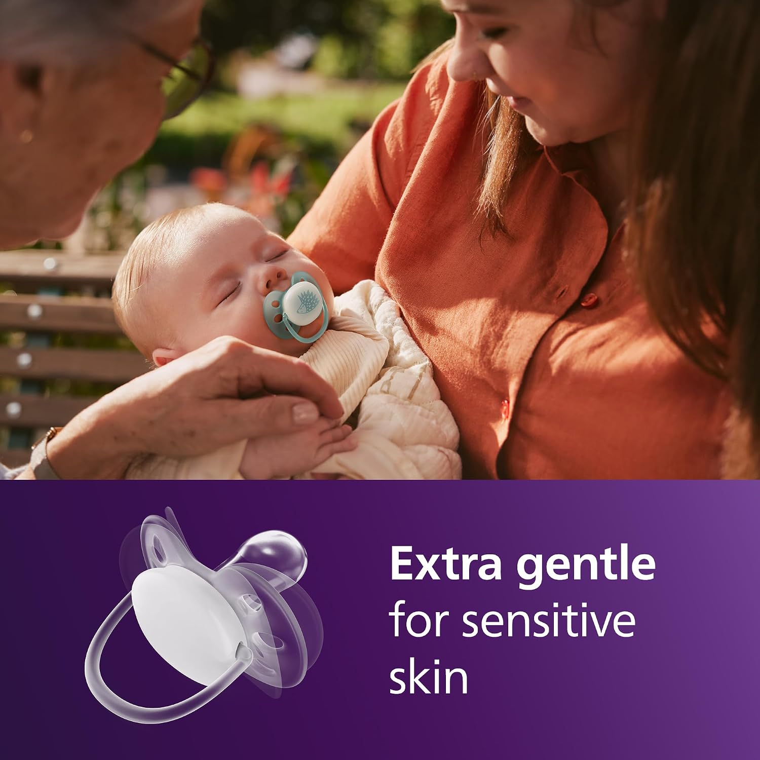 Detalle 2 de Philips Avent SCF094/09 ウルトラソフトおしゃぶり 0-6か月 昼夜セット、蓄光キャップ付き