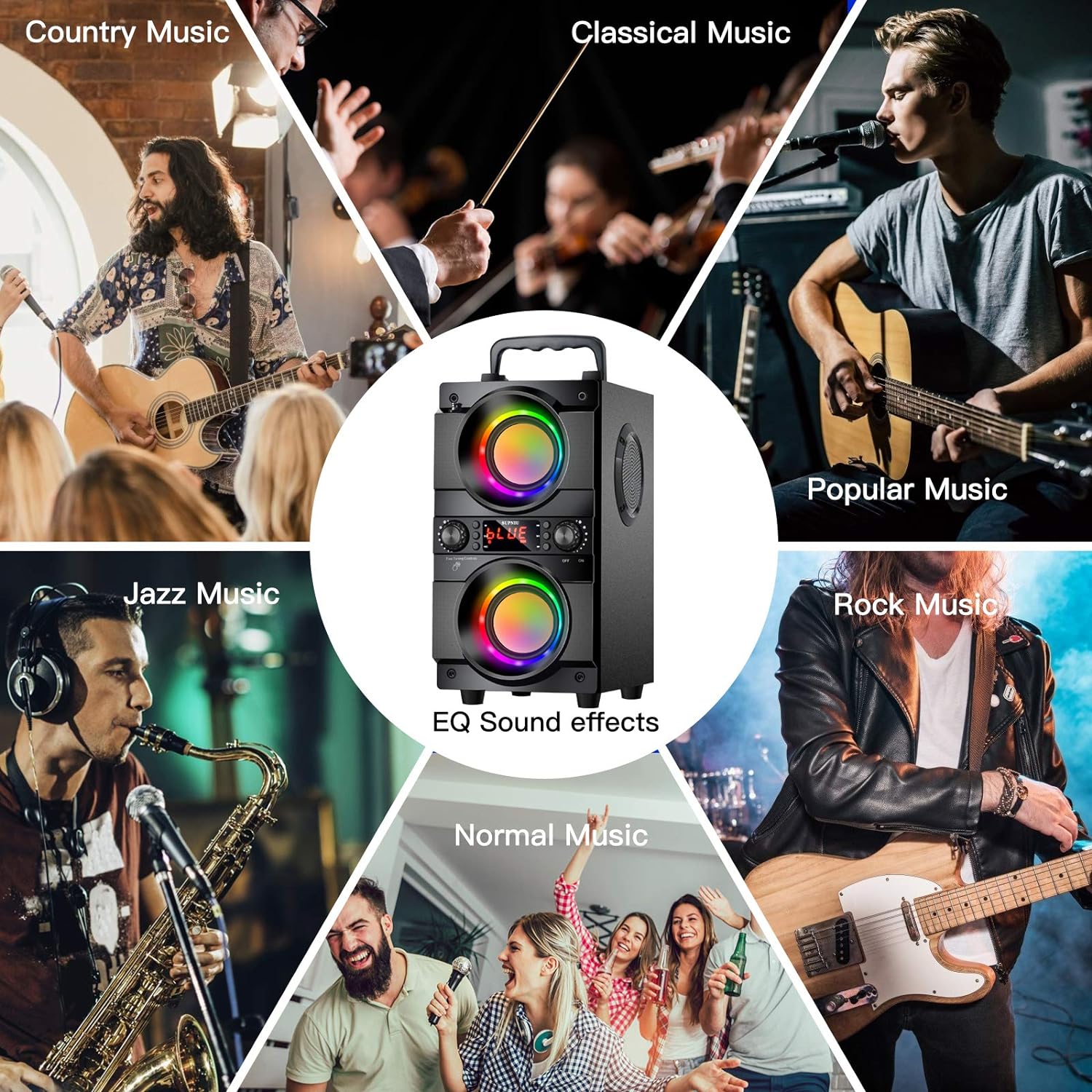Thumbnail 4 de 60W Portable Bluetooth speaker with Bass