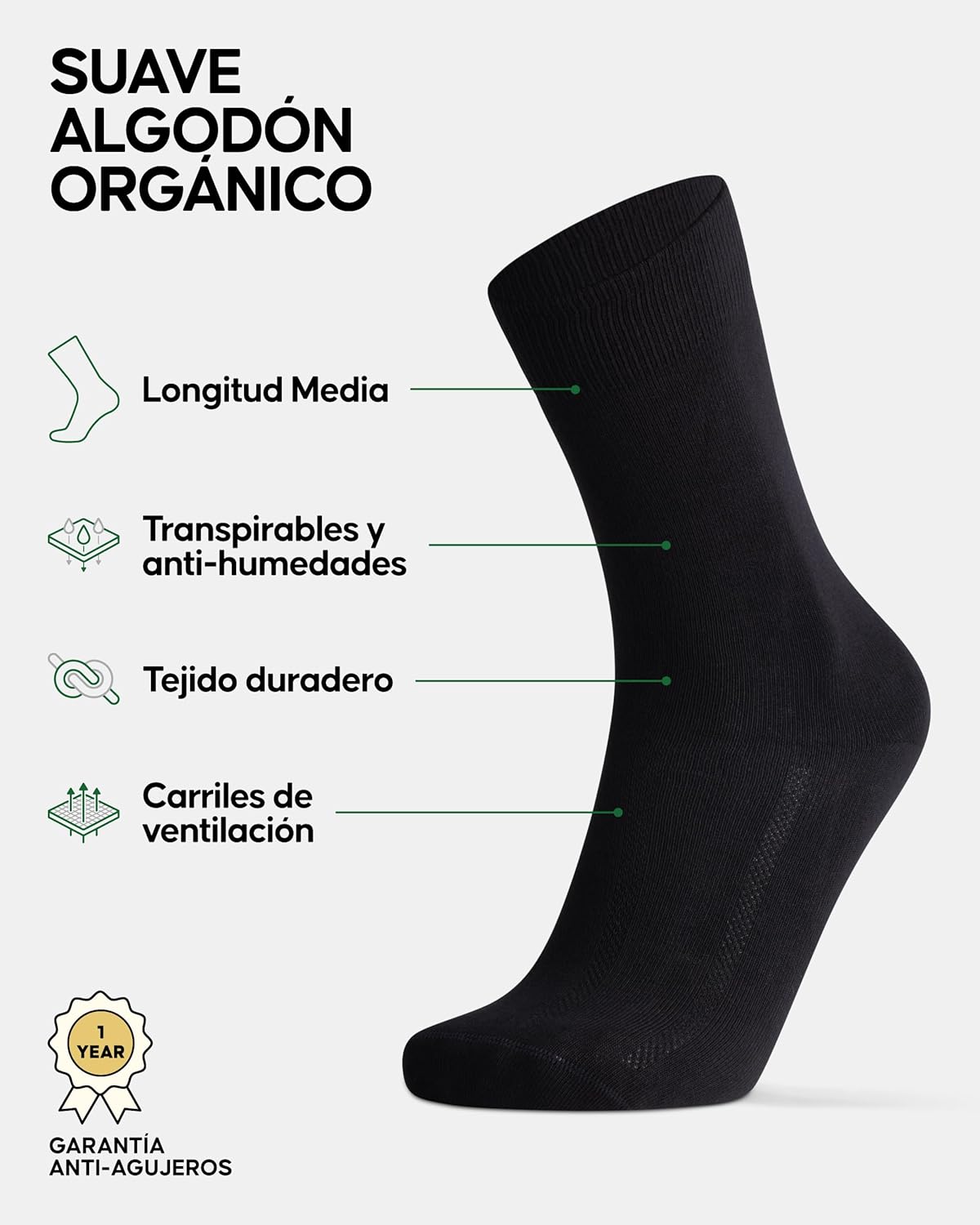 Thumbnail 1 de DANISH ENDURANCE Calcetines algodón orgánico 6 pack