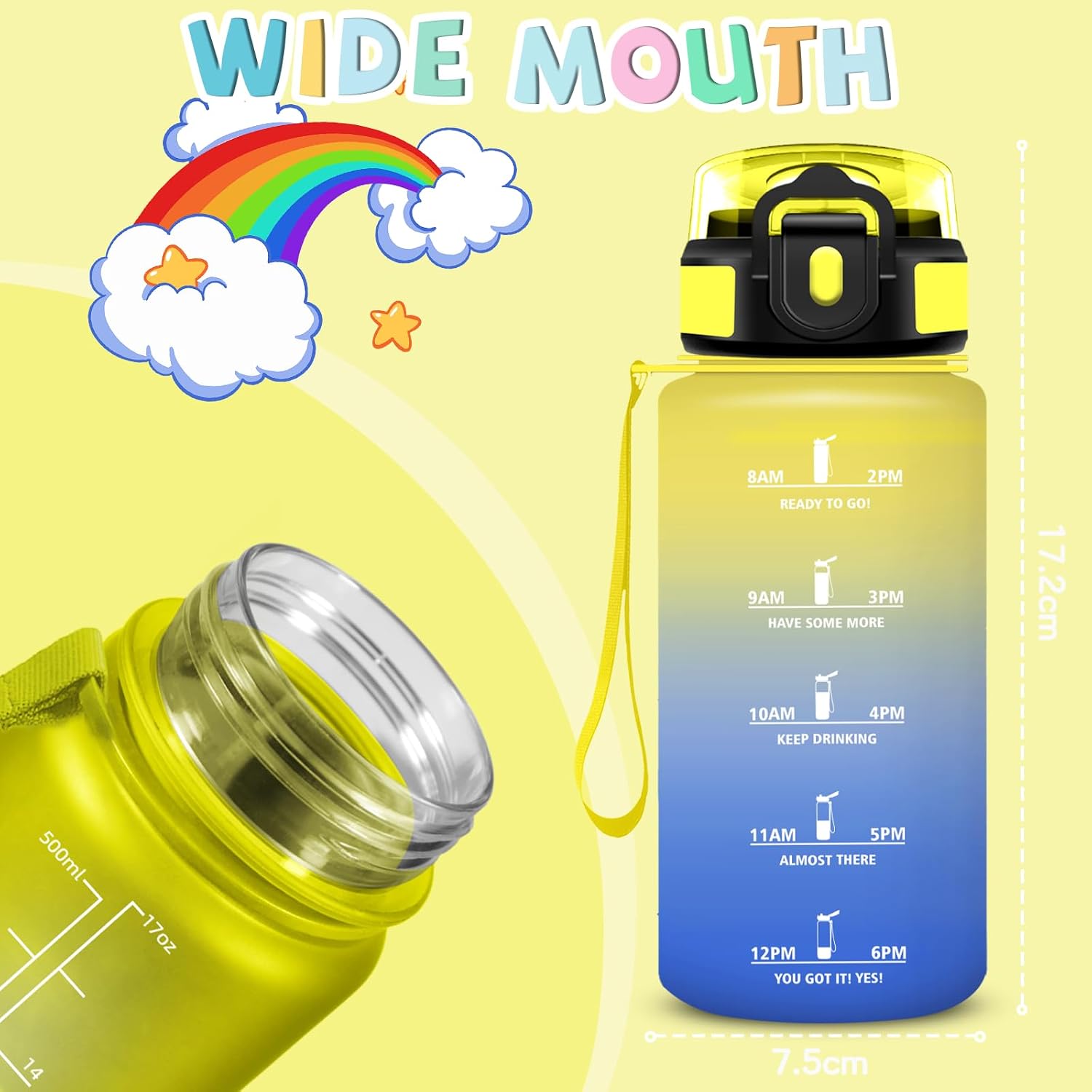 Thumbnail 3 de Botella infantil 500ml a prueba de fugas con pajita