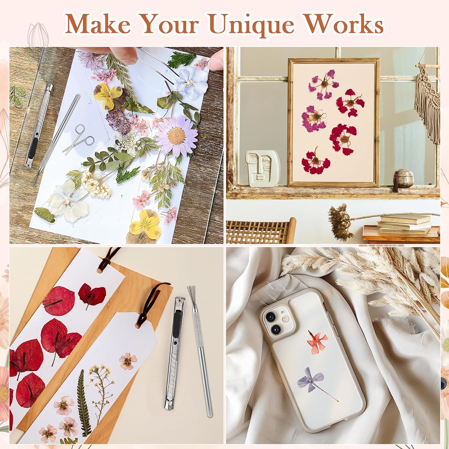 Thumbnail 6 de GOLDGE Extra Large Flower Press for Adults (27.5 x 27.5cm) – 10-Layer Wooden Pressing Kit with Storage Bag