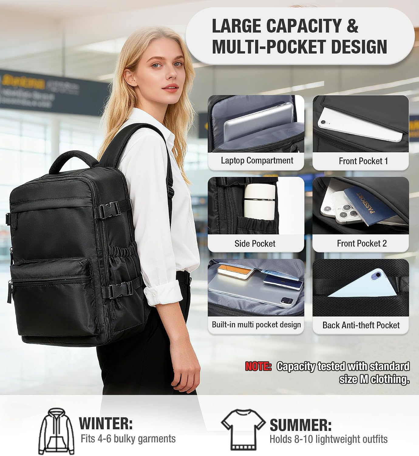 Thumbnail 4 de VECAVE Vacuum Travel Backpack Garment Bag Large Suit Bag for Travel