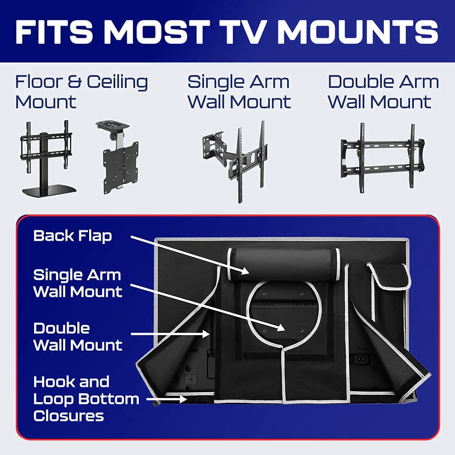 Thumbnail 2 de Outdoor TV Cover 55 Inch Weatherproof & Waterproof TV Cover for Outdoor Enclosures