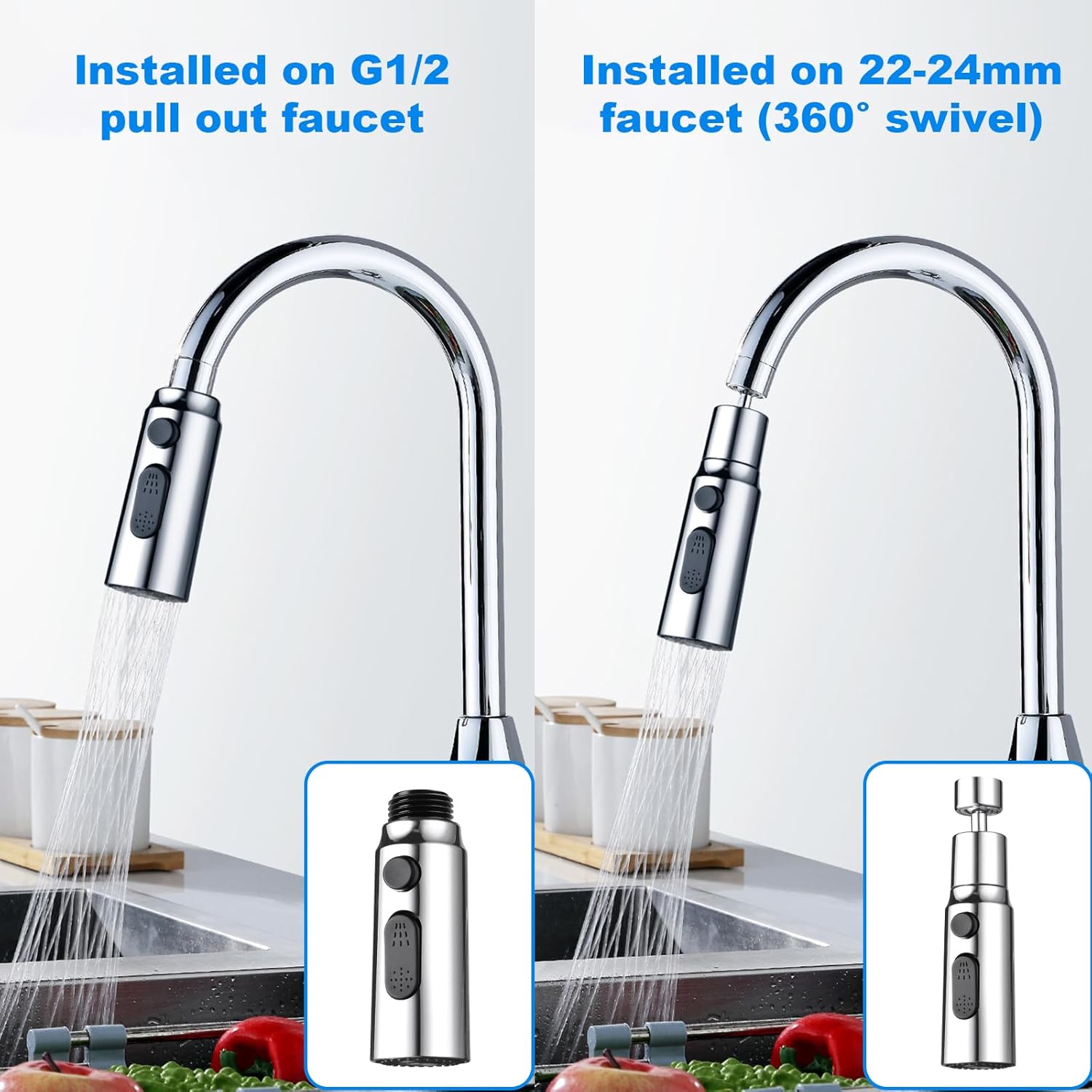 Detalle 2 de OSDUE FM22 M24 Kitchen Tap Spray Head 360°