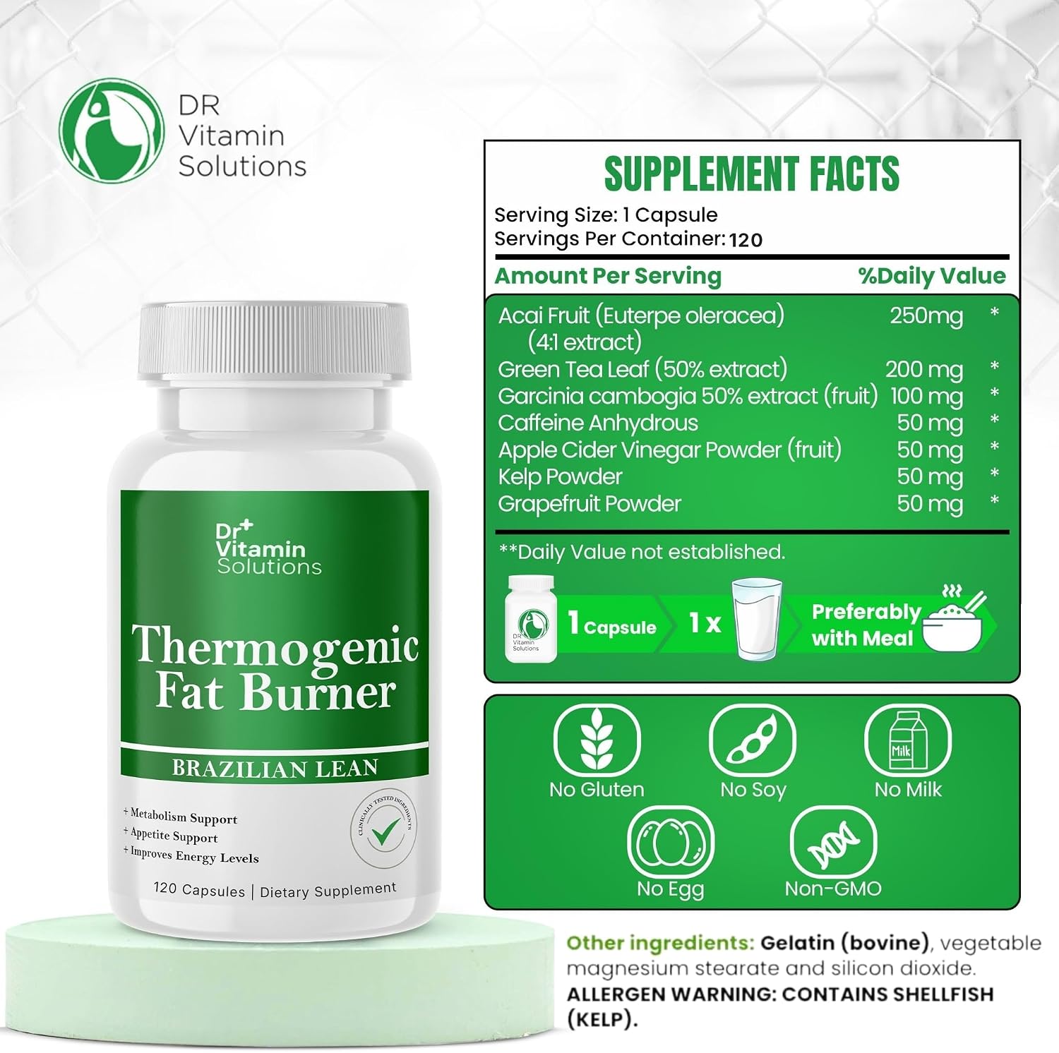 Detalle 2 de DR VITAMIN SOLUTIONS Thermogenic Fat Burner, 2-Pack with Green Tea and Caffeine