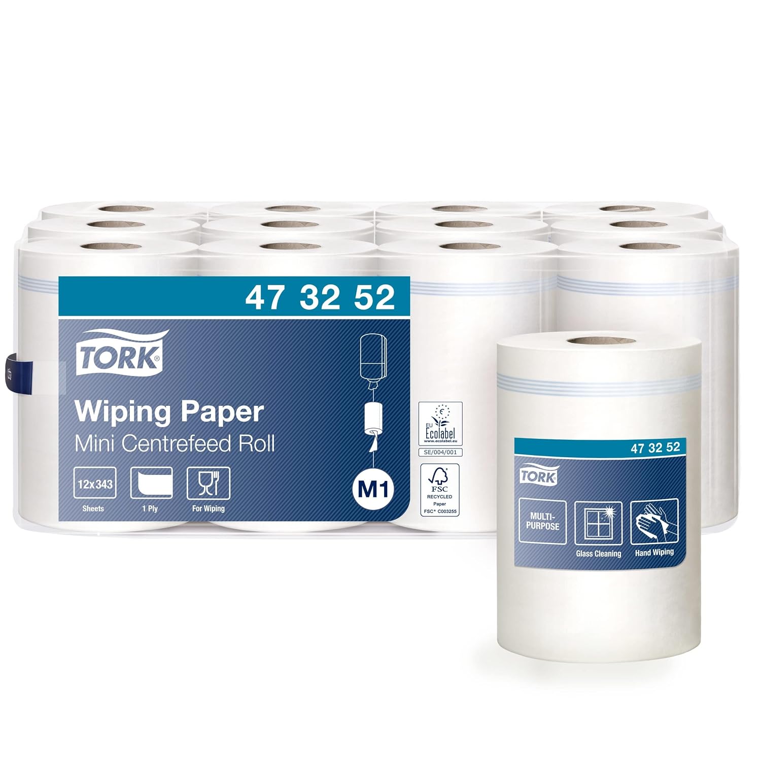 Thumbnail 6 de Tork Centrefeed Wiping Paper Roll White M1 (3 x 120m) – Hand and Surface Wiping