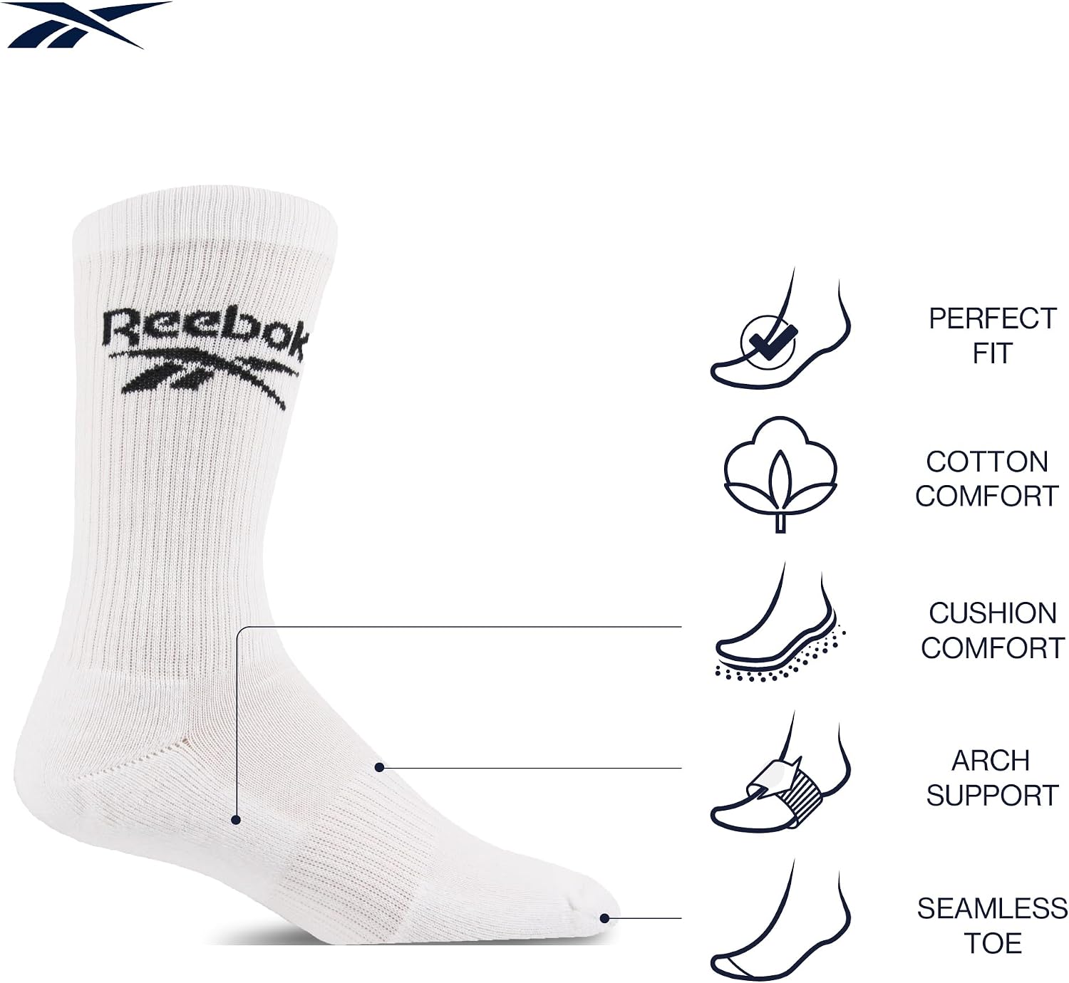 Thumbnail 1 de Reebok Chaussettes Cheville Confort coton 3 paires