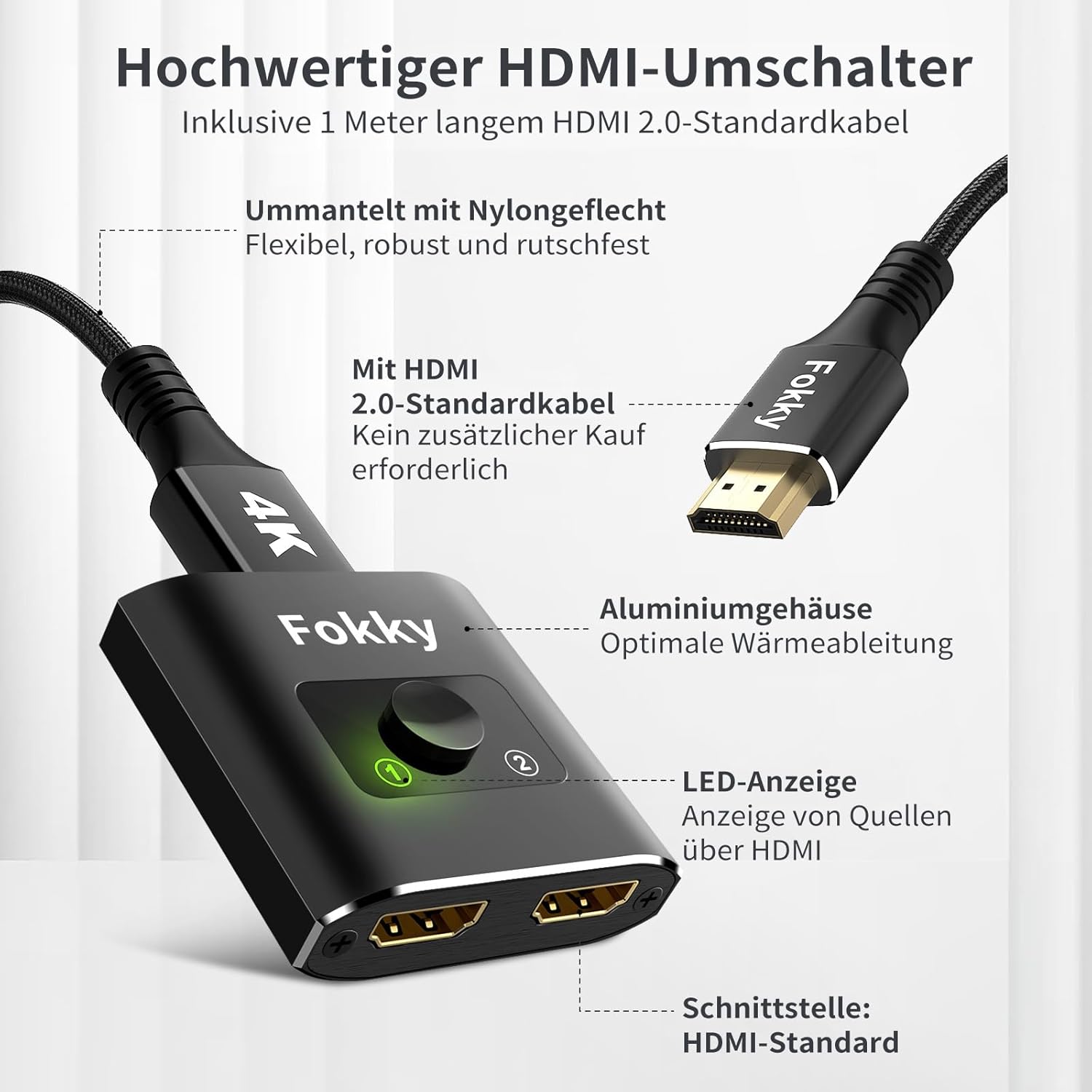 Detalle 2 de 1M Datenkabel HDMI Switch 4K