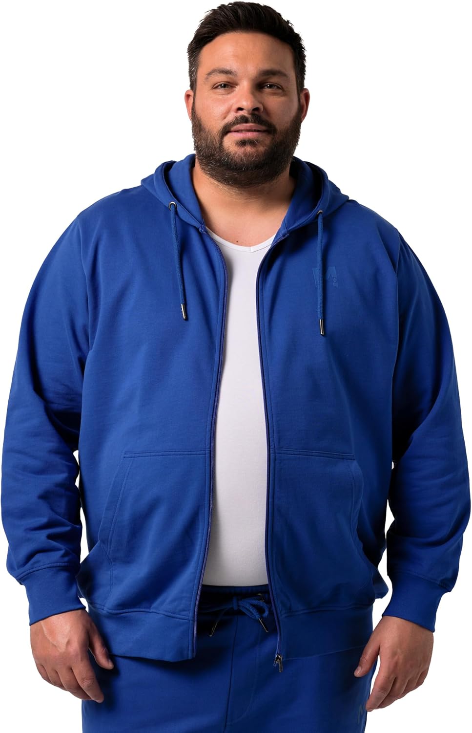 Detalle de Men Plus Veste à Capuche en Molleton – Grandes Tailles L-8XL, Collection Basic