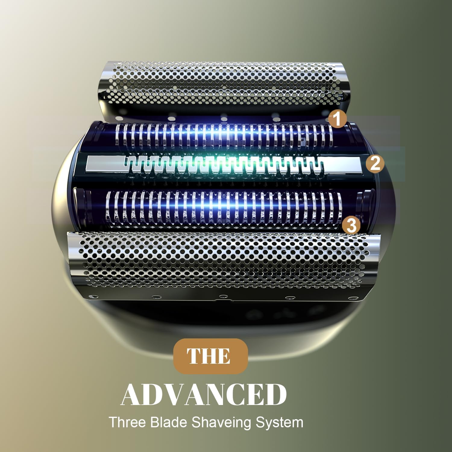 Detalle de Tulzim Electric Foil Shaver for Men: Cordless Wet/Dry Razor with 3 Floating Blades & 100-Min Runtime