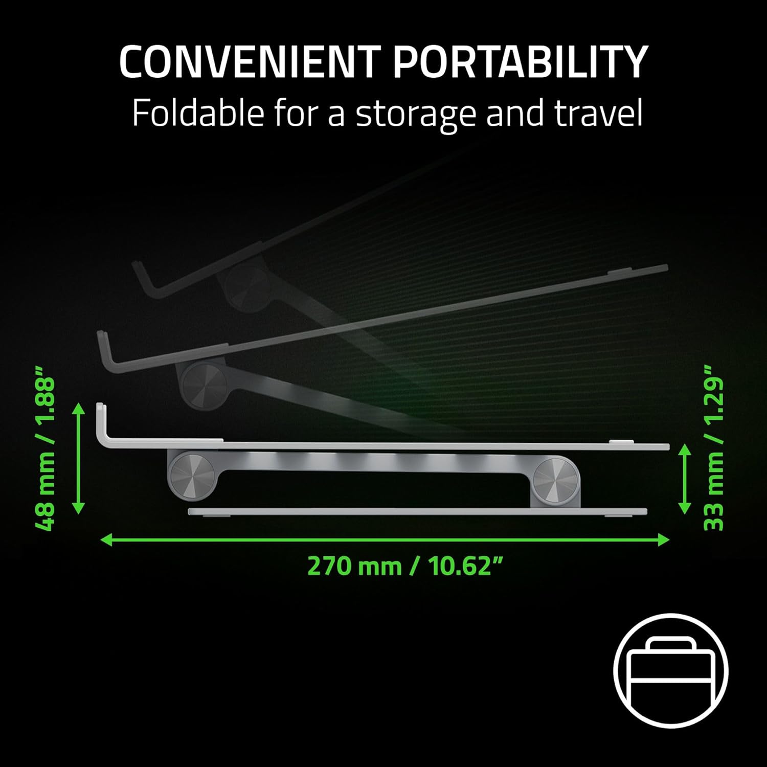Detalle 2 de Razer Adjustable Laptop Stand – Ergonomic Height & Tilt for Laptops up to 18