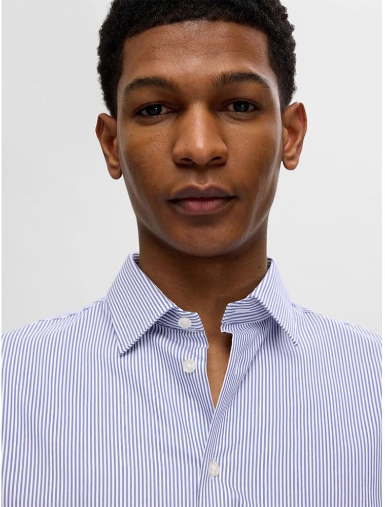 Detalle de Selected Homme Shirt Slim Fit Stretch: camicia aderente, versatile e confortevole