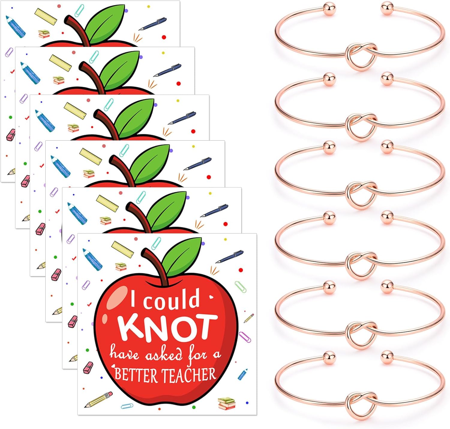 Thumbnail 6 de CERSLIMO Teacher Gifts: 6-Pack Knot Bracelets with Message Cards for Women
