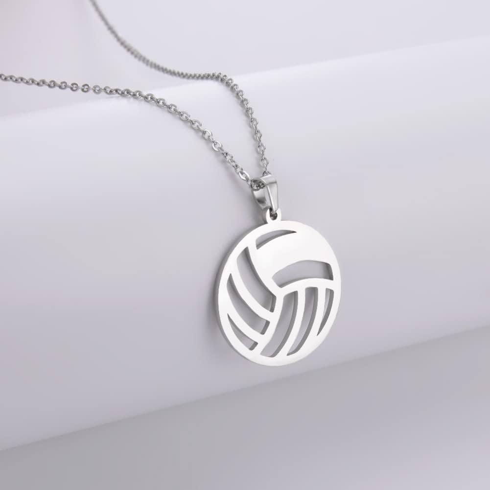 Detalle 2 de Collier volleyball creux VASSAGO en acier inoxydable – bijou sportif minimaliste ajustable