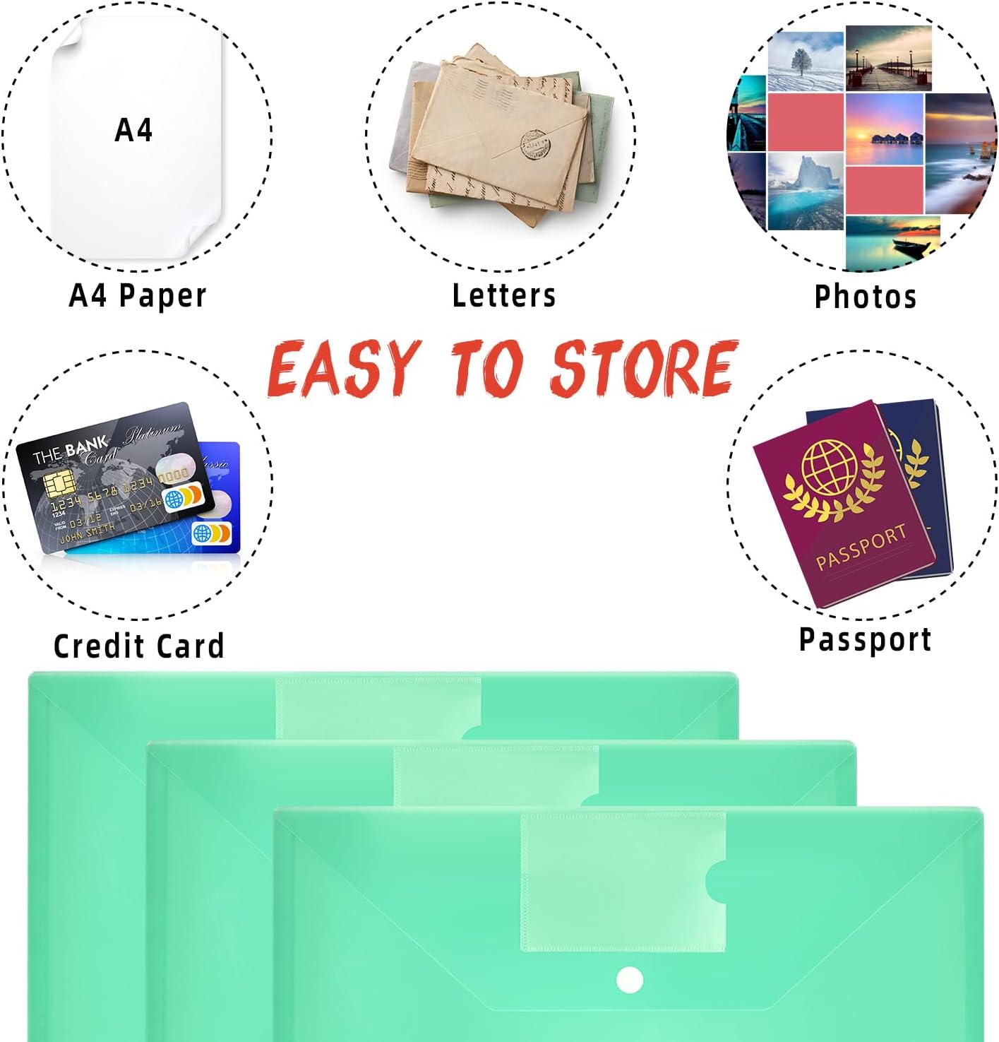 Thumbnail 6 de Plastic Folders A4 30‑pack with button closure 📁