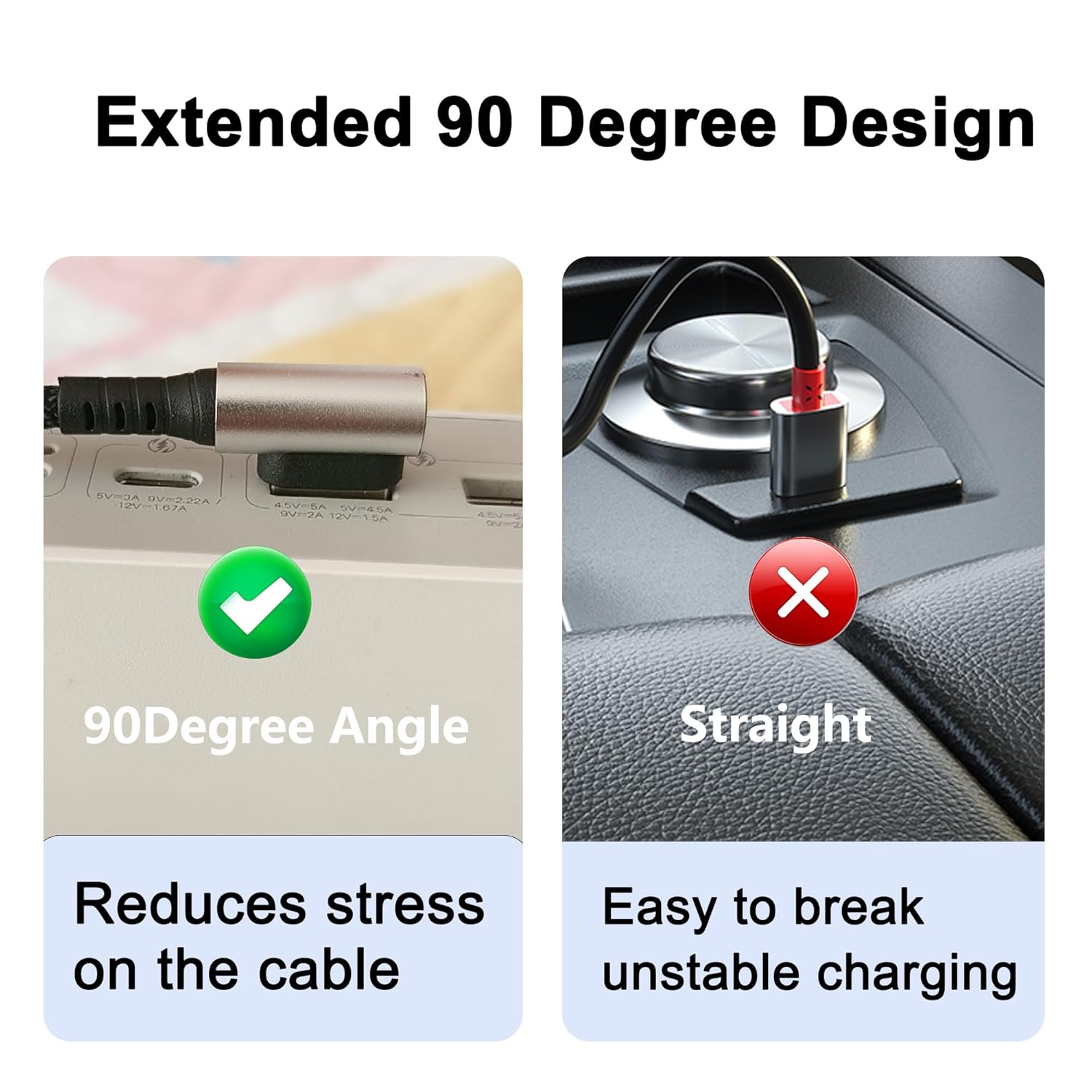 Detalle de MISYNLON 90° USB-C Kabel, 25 cm – Kurzes, rechtwinkliges Ladekabel mit 6A Schnellladung und CarPlay-Unterstützung