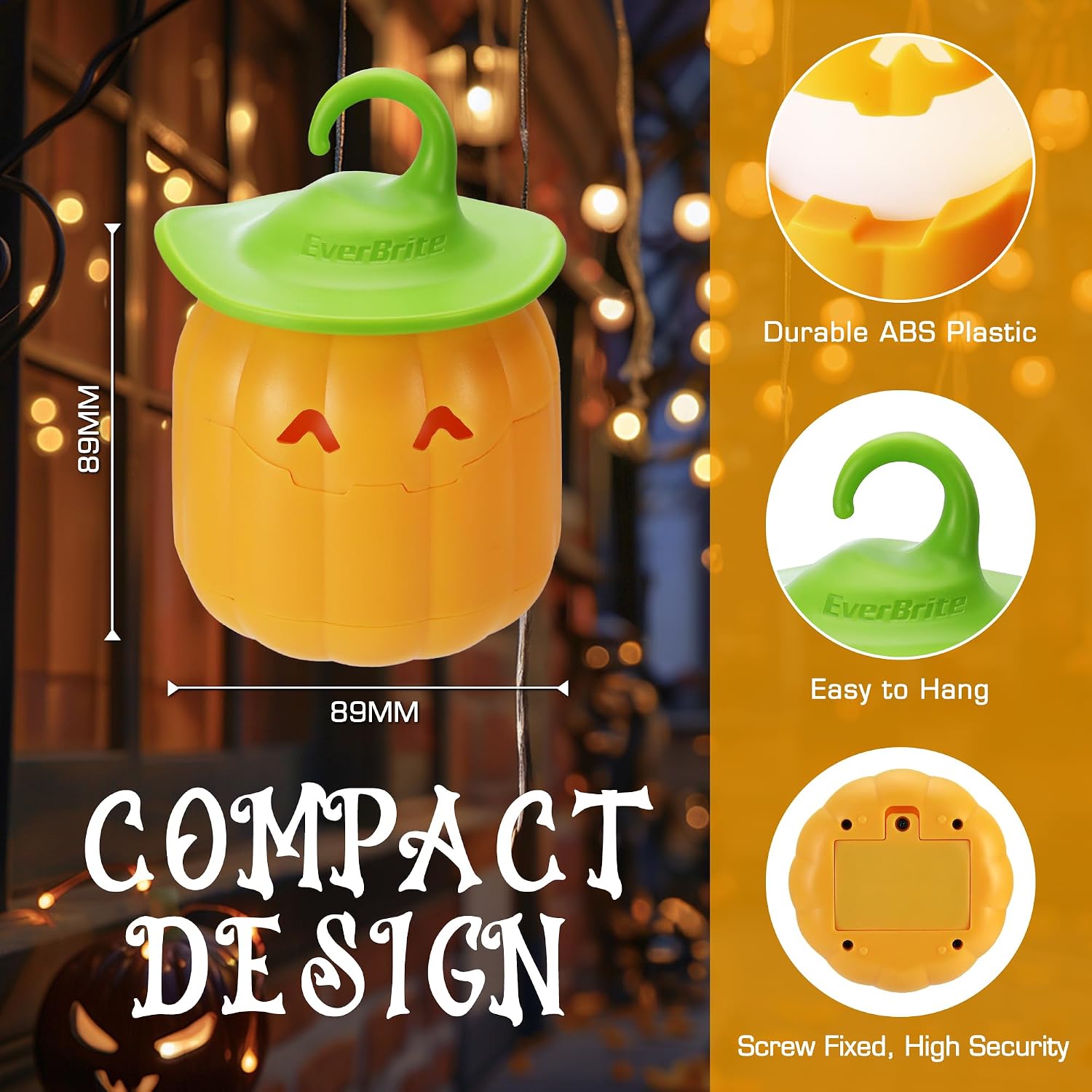 Detalle 2 de Everbrite Lot de 3 citrouilles lumineuses Halloween 🎃