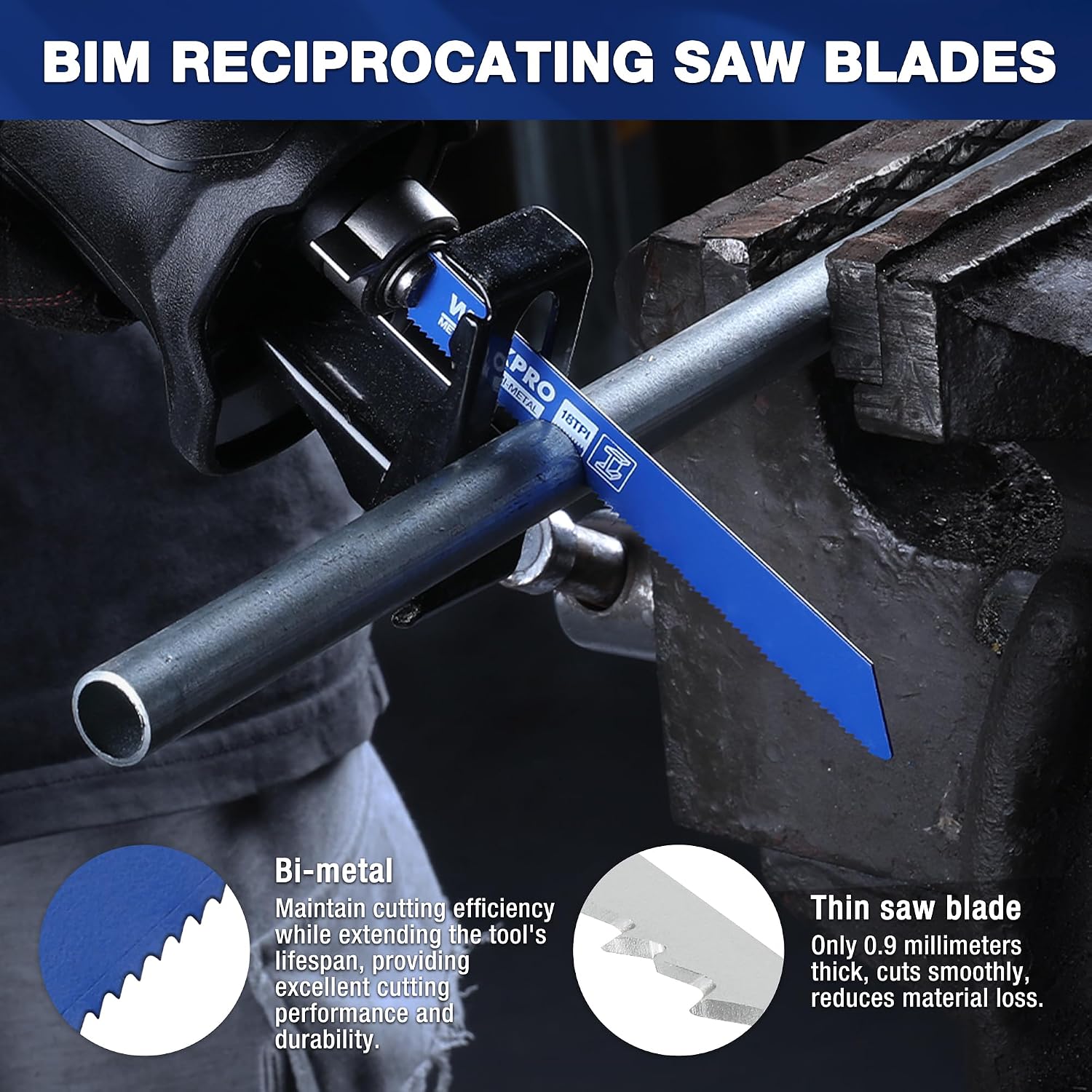Thumbnail 4 de WORKPRO 32-Piece Reciprocating Sabre Saw Blades Set for Wood & Metal (with organiser pouch)