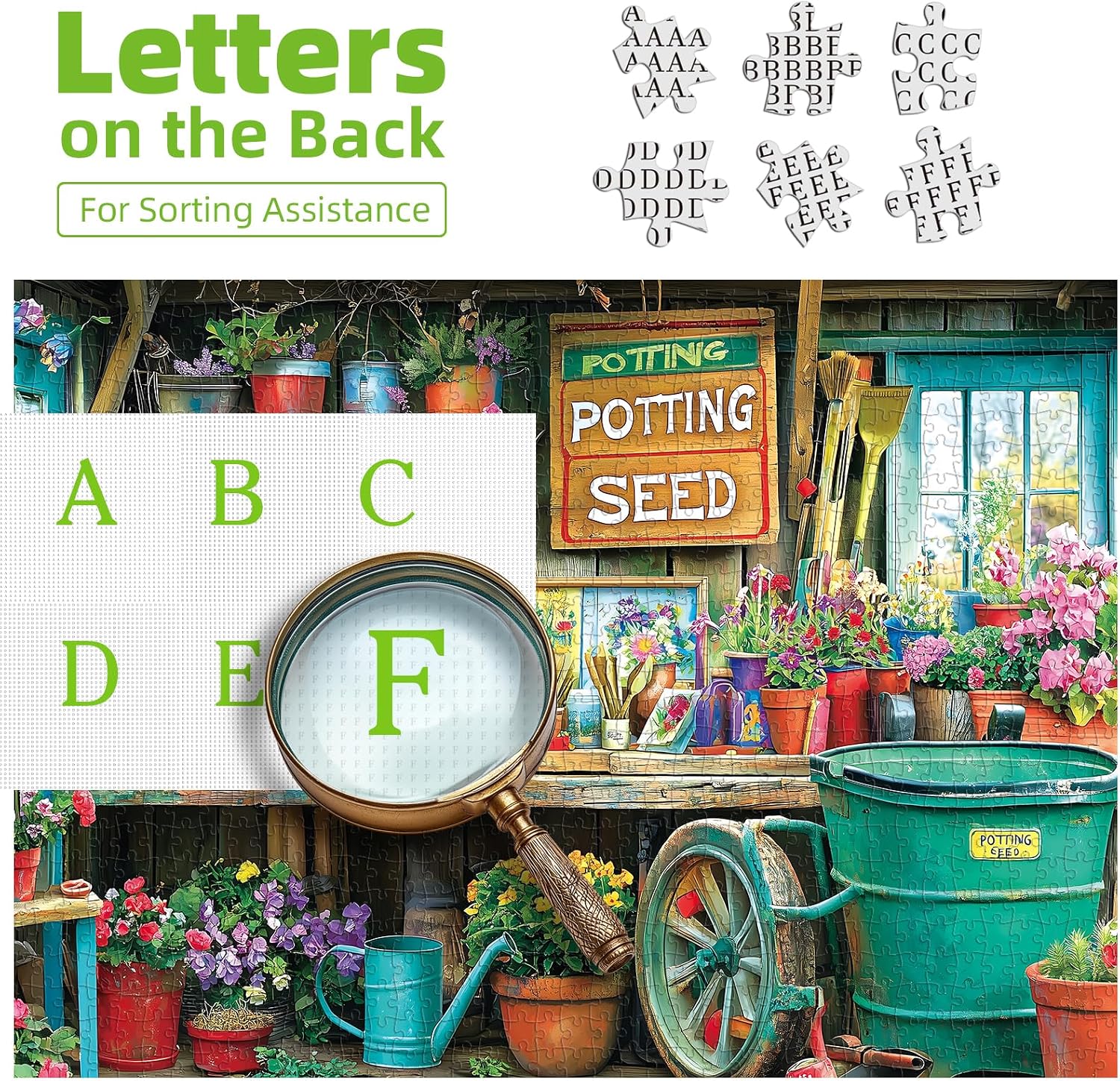 Thumbnail 2 de PuzzOne Puzzles for Adults 1000 Pieces: Garden Potting Station